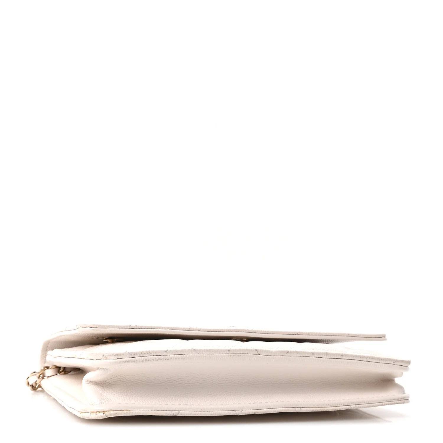 Caviar Quilted Wallet On Chain WOC White - Image 4