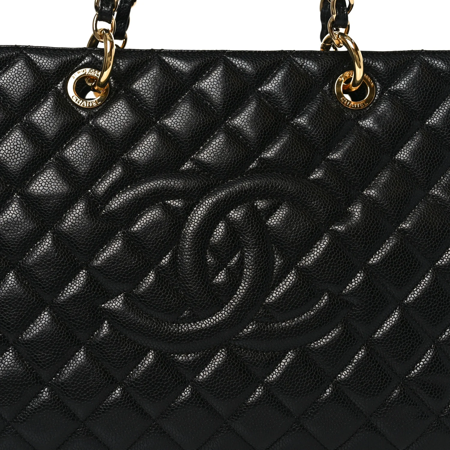 Caviar Quilted XL Grand Shopping Tote GST Black - Image 8