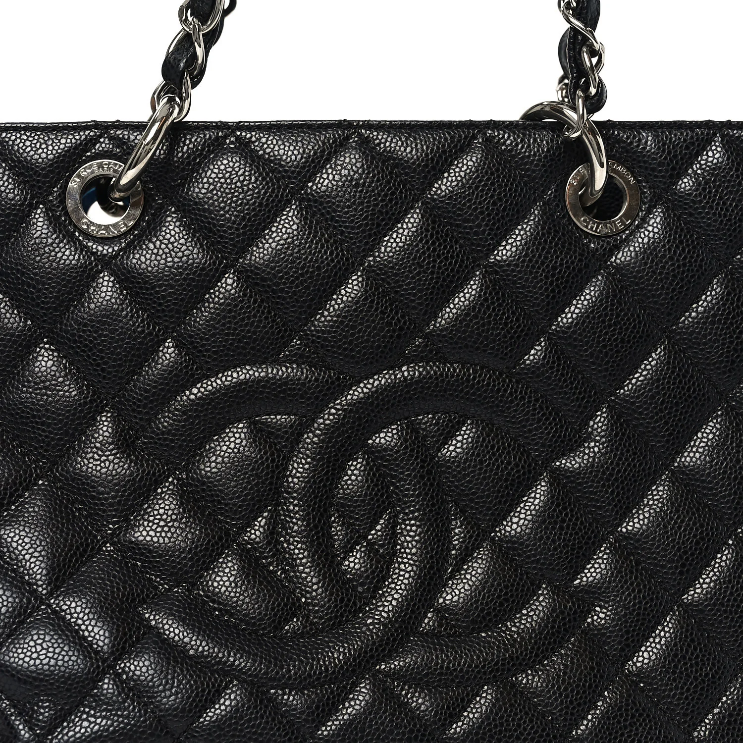Caviar Quilted XL Grand Shopping Tote GST Black - Image 7