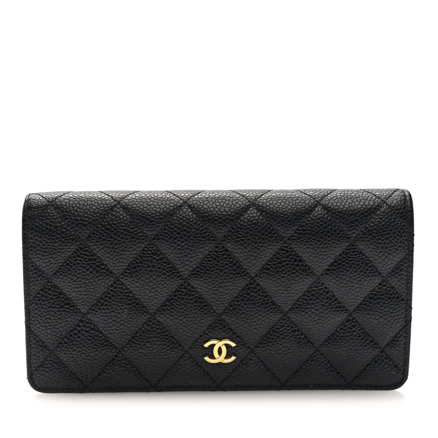 Caviar Quilted Yen Wallet Black