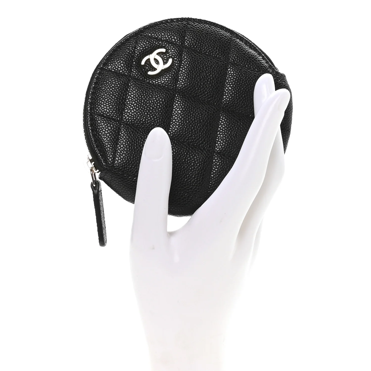 Caviar Quilted Zip Around Classic Coin Purse Black - Image 2