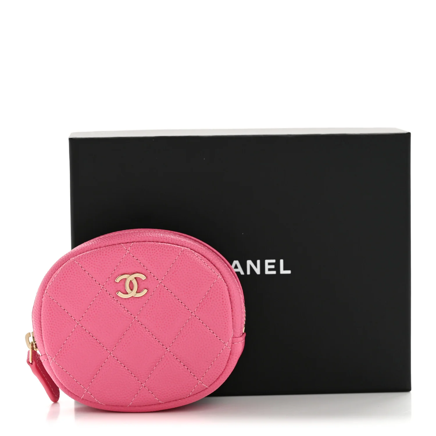 Caviar Quilted Zip Around Classic Coin Purse Pink - Image 8