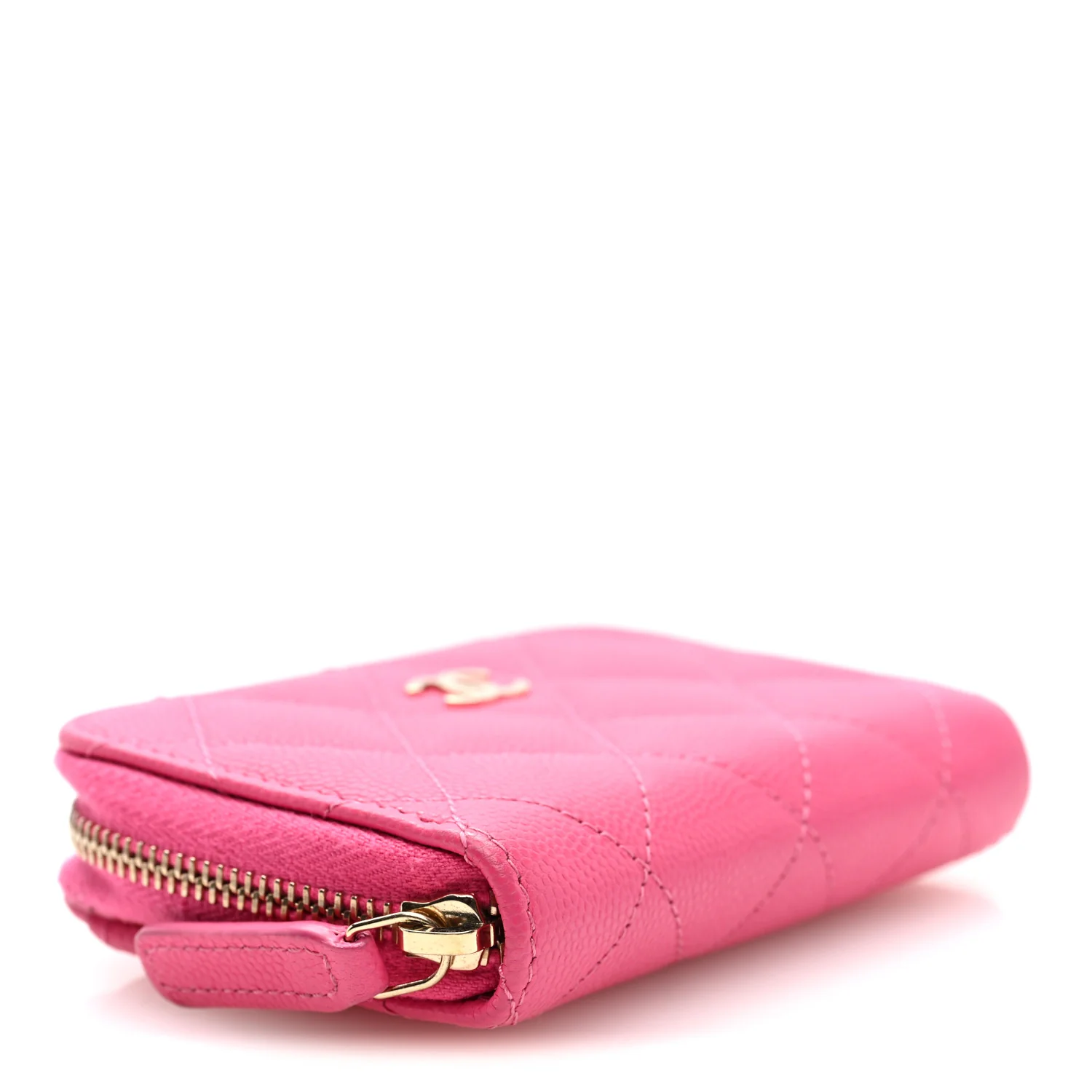 Caviar Quilted Zip Around Coin Purse Pink - Image 4