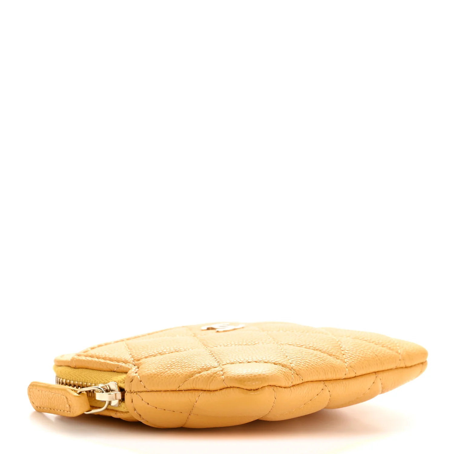 Caviar Quilted Zip Card Holder Wallet Yellow - Image 4