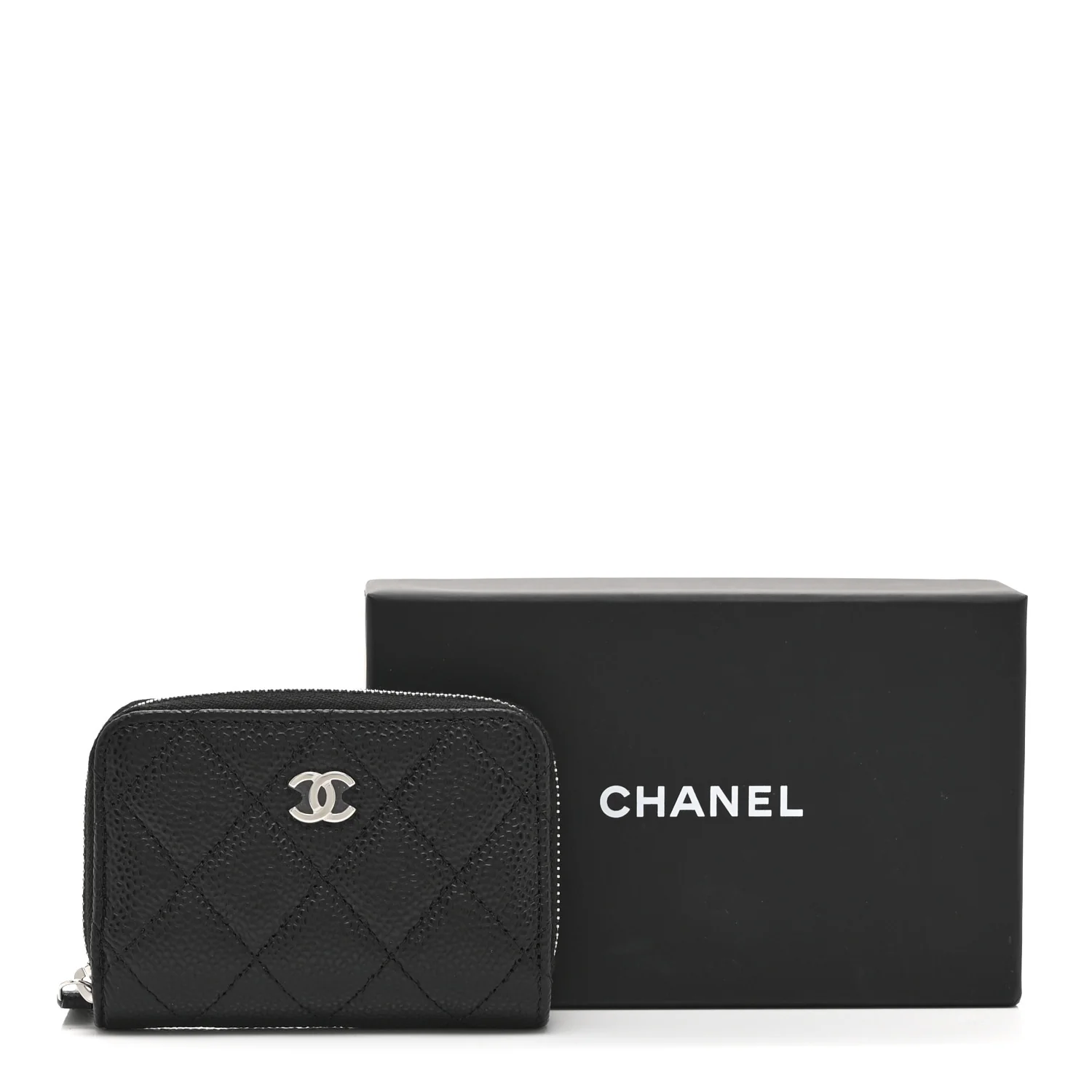 Caviar Quilted Zip Coin Purse Black - Image 10