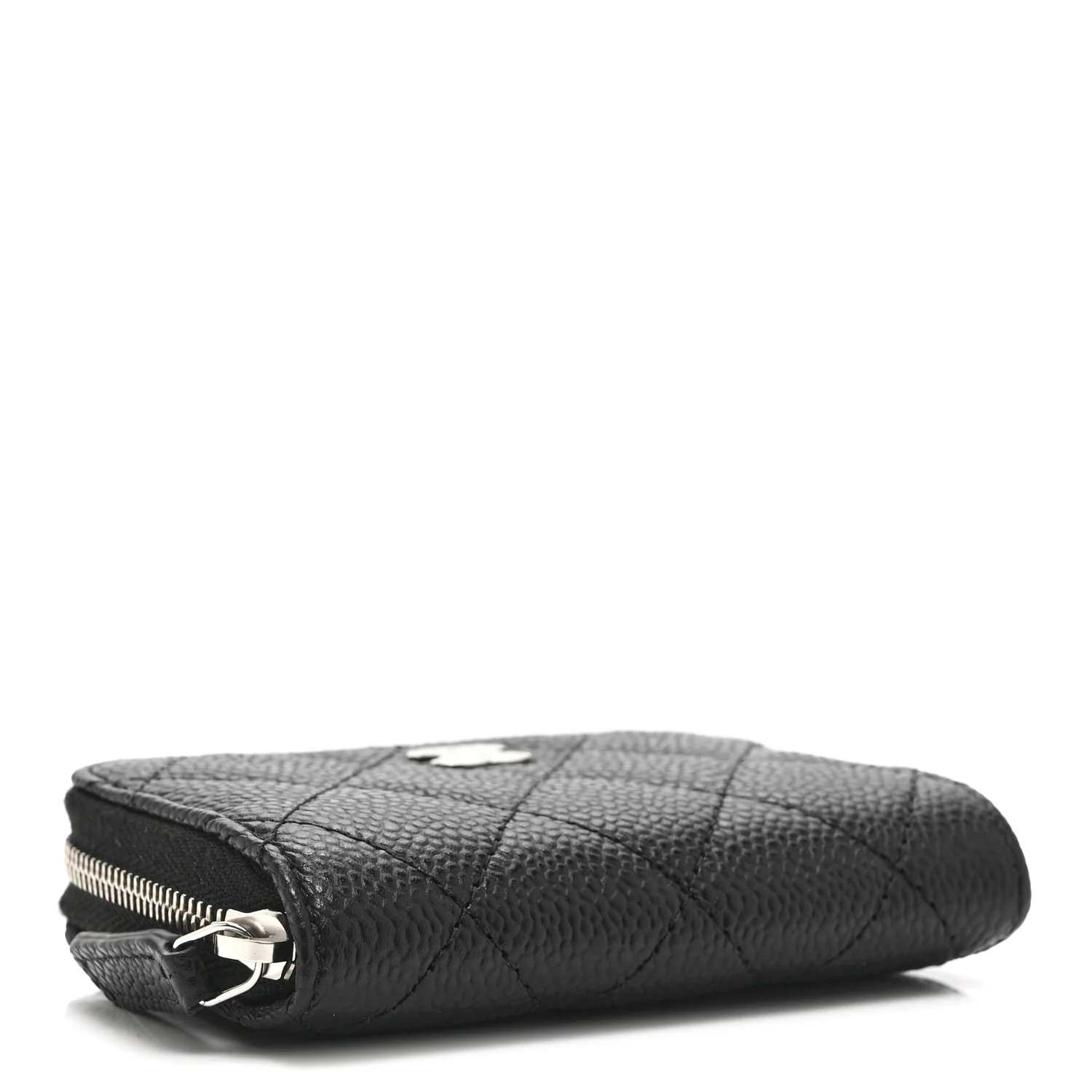 Caviar Quilted Zip Coin Purse Black - Image 4