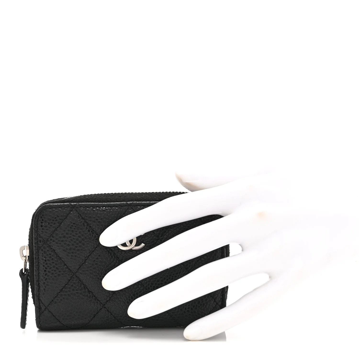 Caviar Quilted Zip Coin Purse Black - Image 2