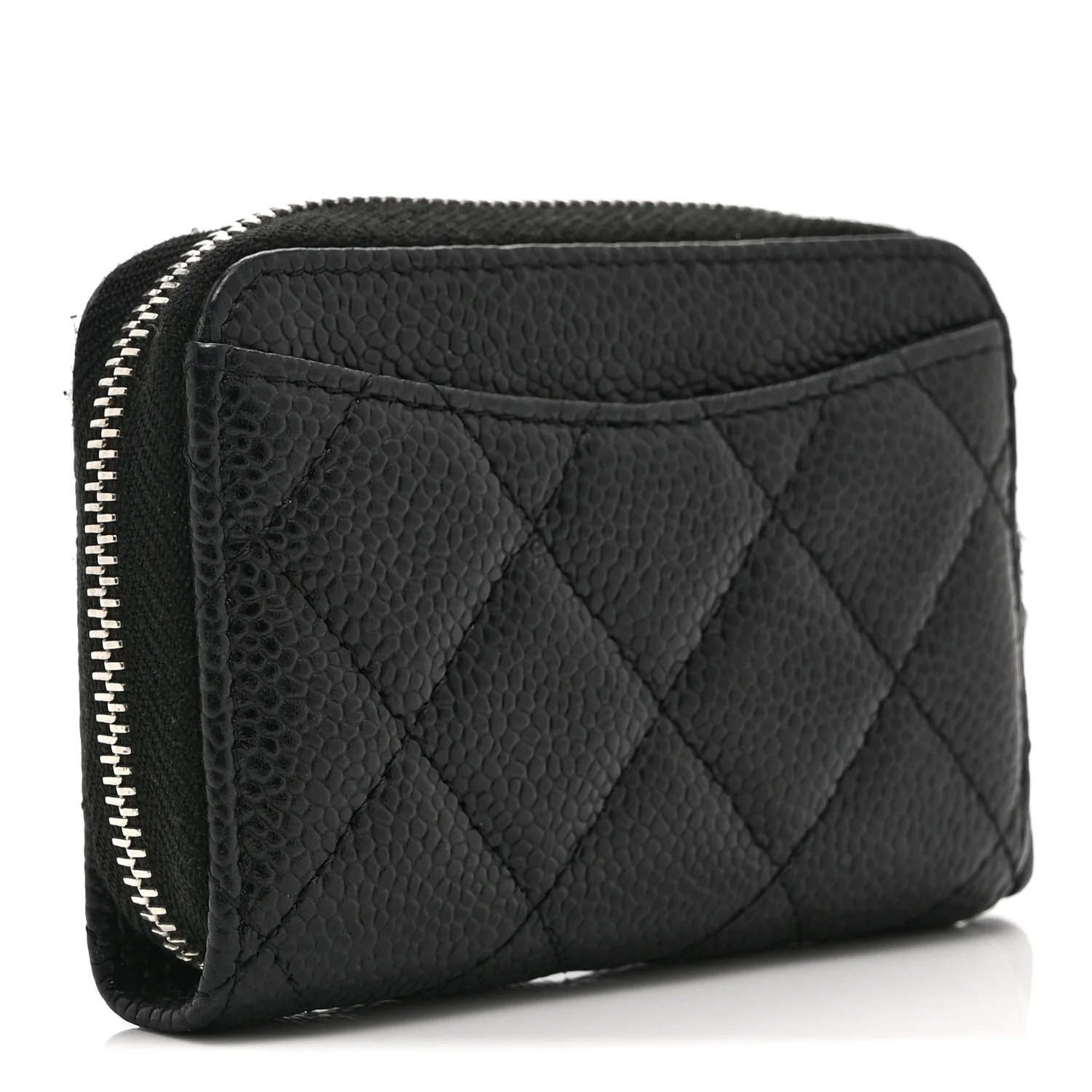 Caviar Quilted Zip Coin Purse Black - Image 3