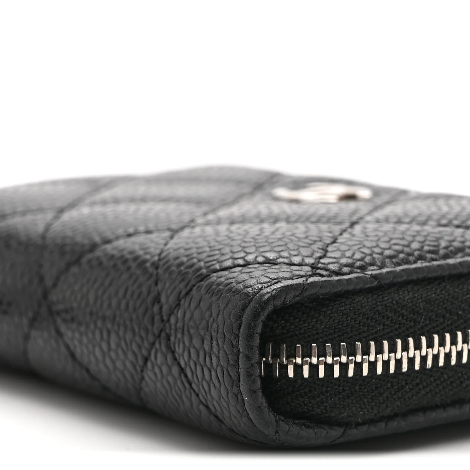 Caviar Quilted Zip Coin Purse Black - Image 9