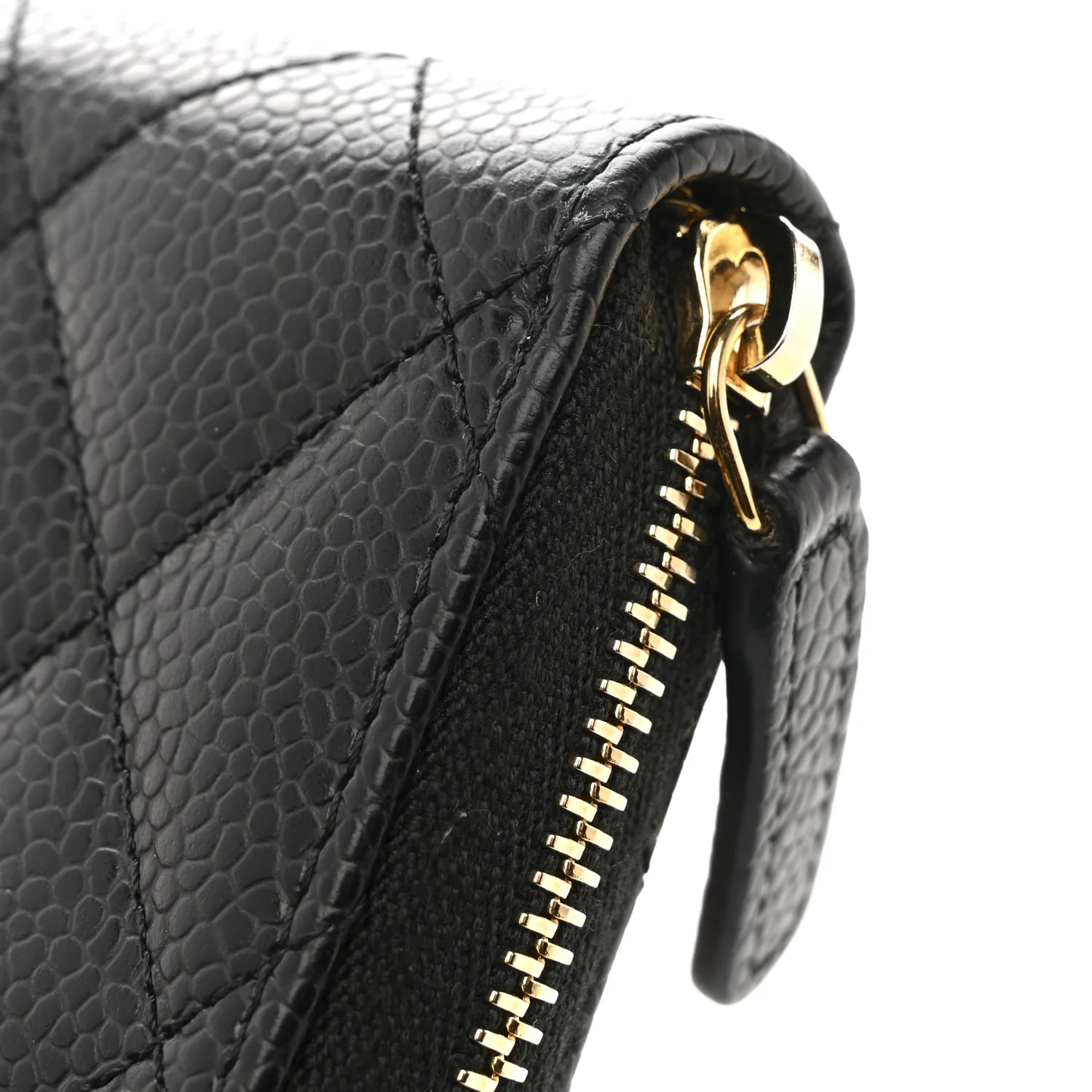 Caviar Quilted Zip Coin Purse Black - Image 10