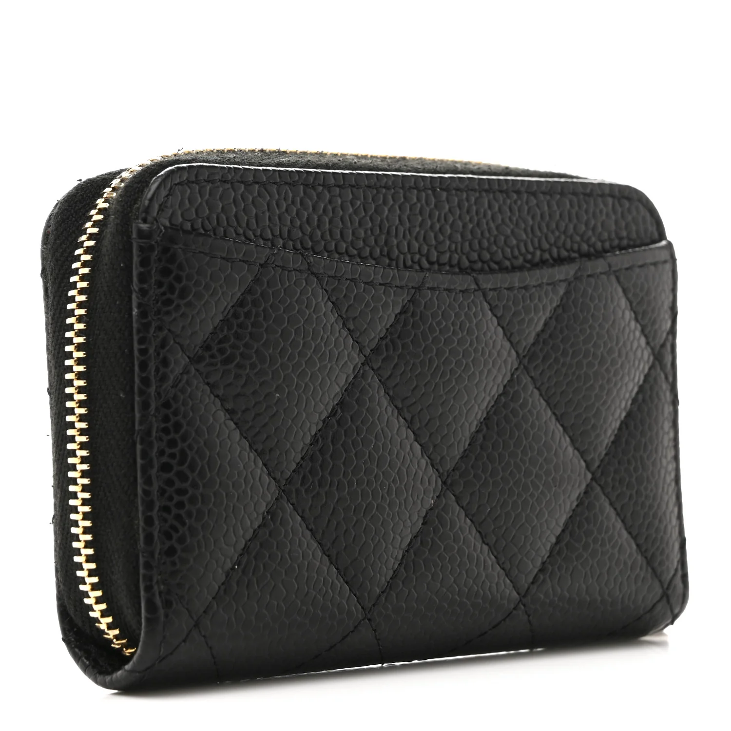 Caviar Quilted Zip Coin Purse Black - Image 3