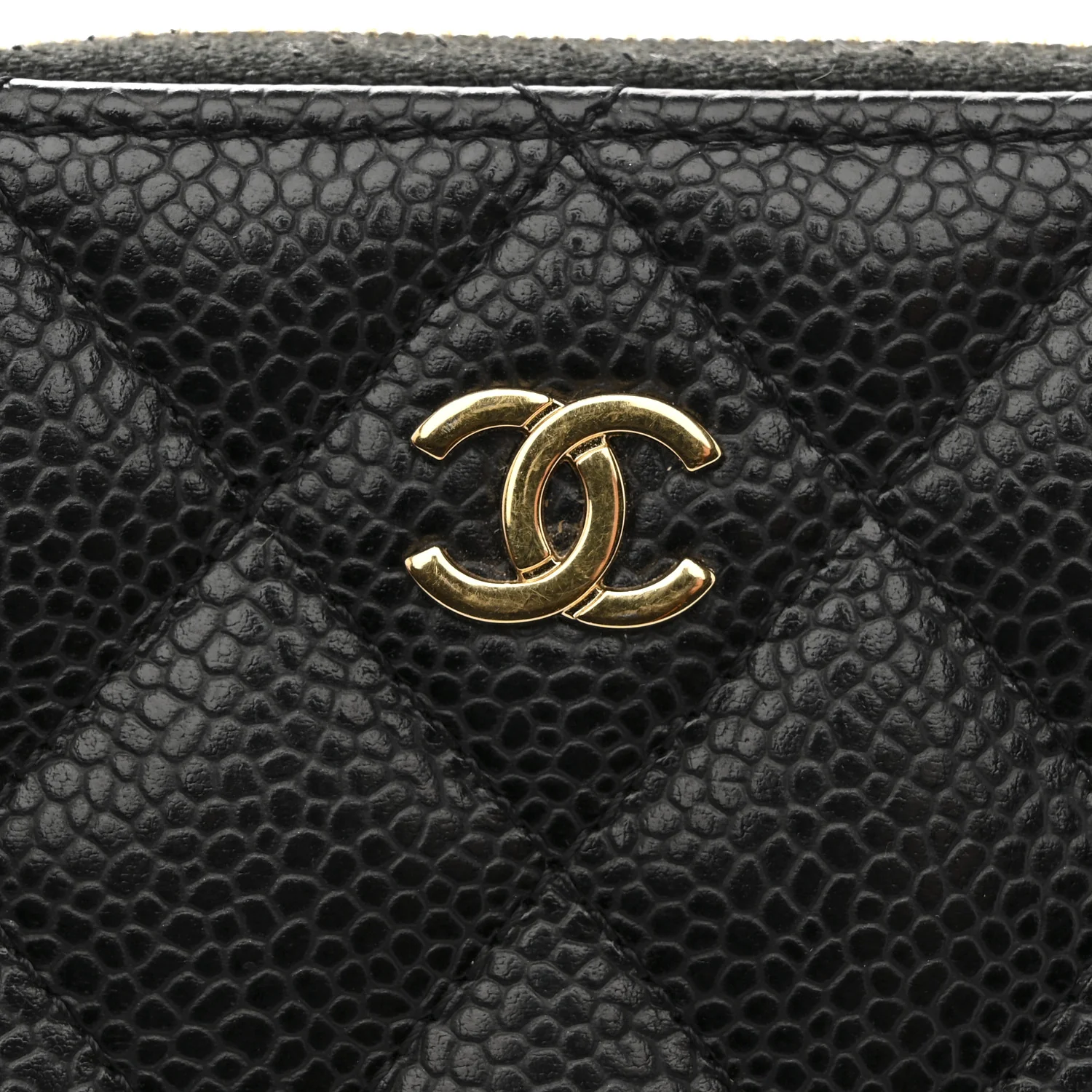 Caviar Quilted Zip Coin Purse Black - Image 8