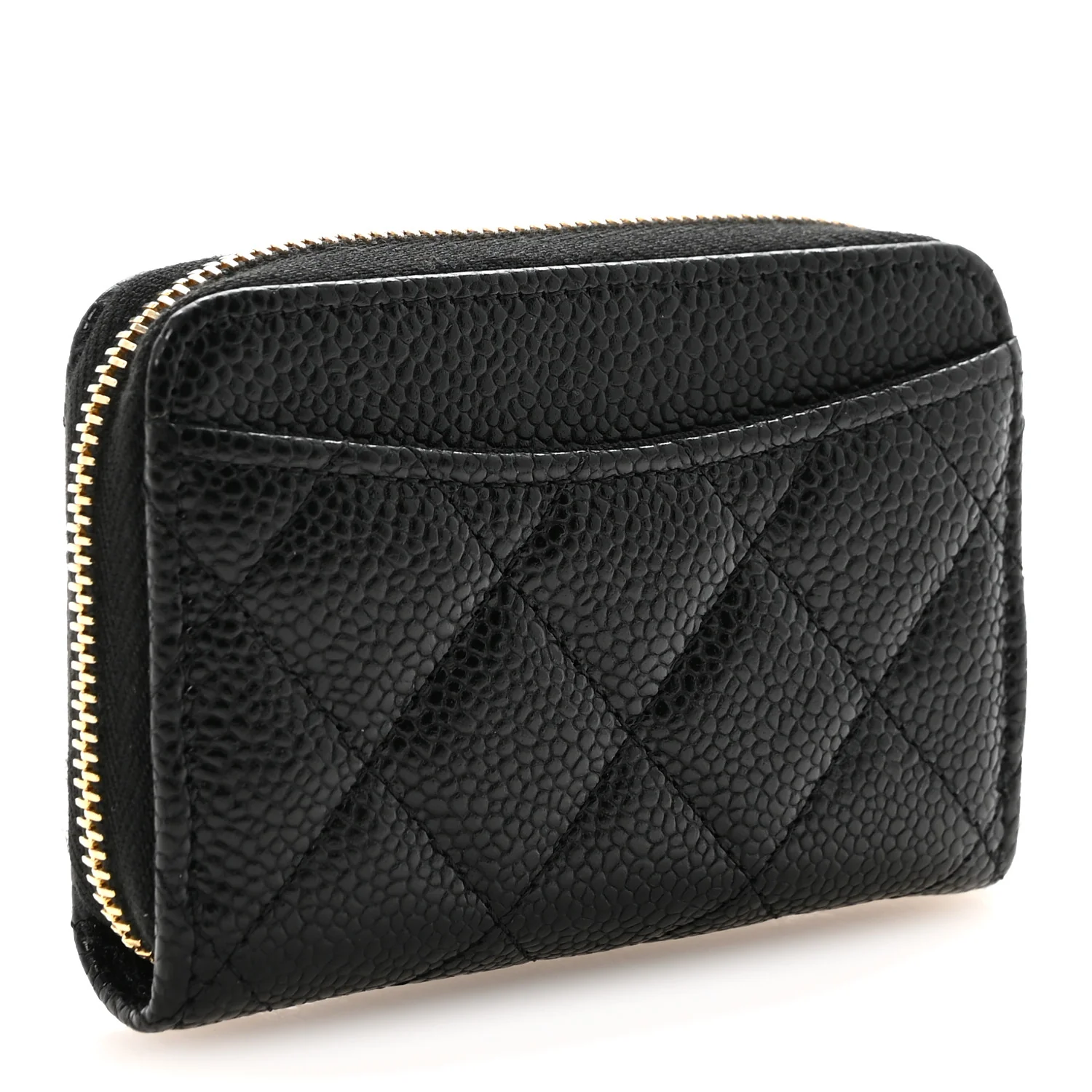 Caviar Quilted Zip Coin Purse Black - Image 3