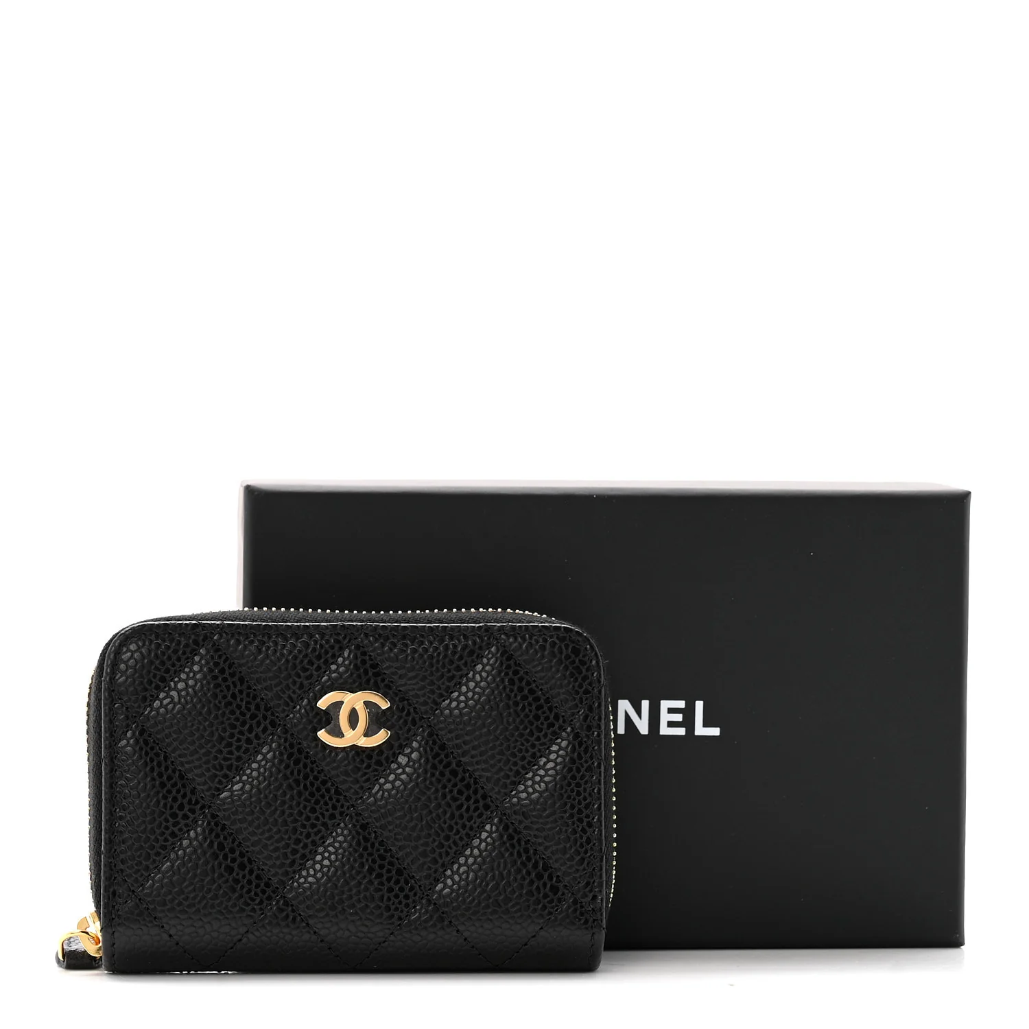 Caviar Quilted Zip Coin Purse Black - Image 10