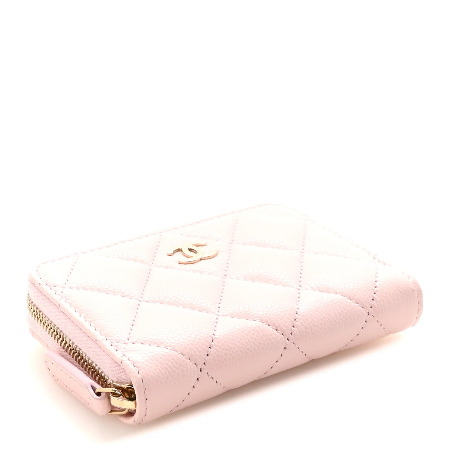 Caviar Quilted Zip Coin Purse Pink - Image 4