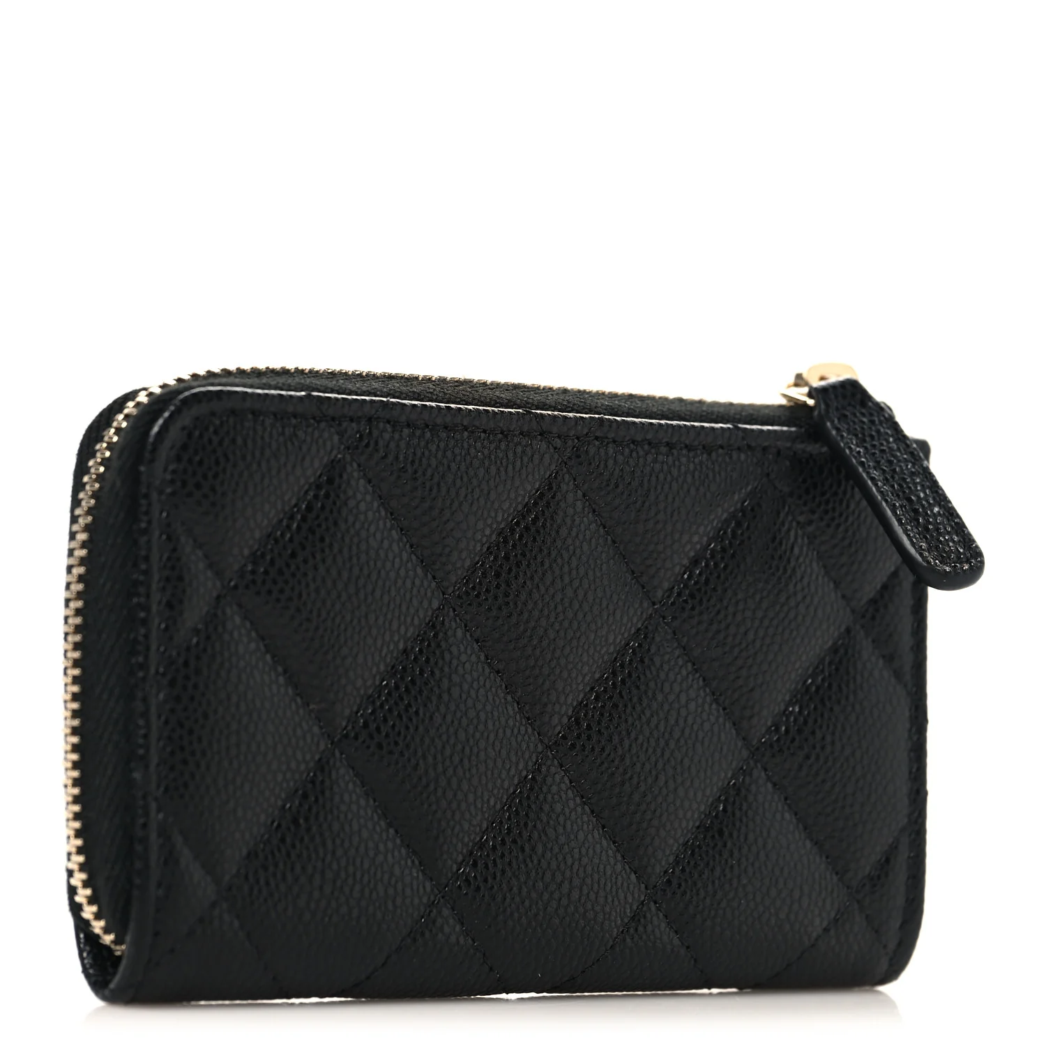 Caviar Quilted Zipped Key Holder Case Black - Image 3