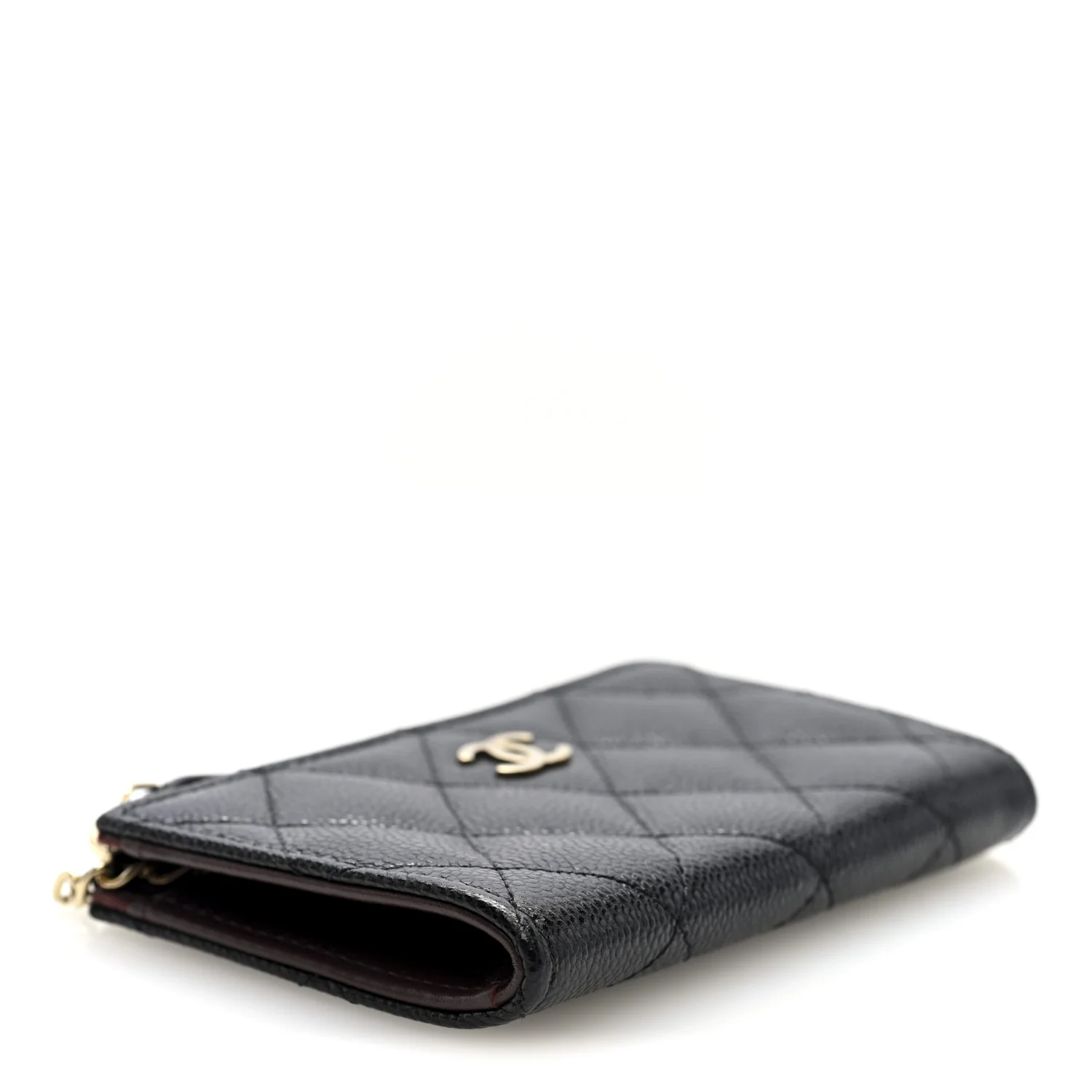 Caviar Quilted Zipped Key Holder Case Black - Image 4