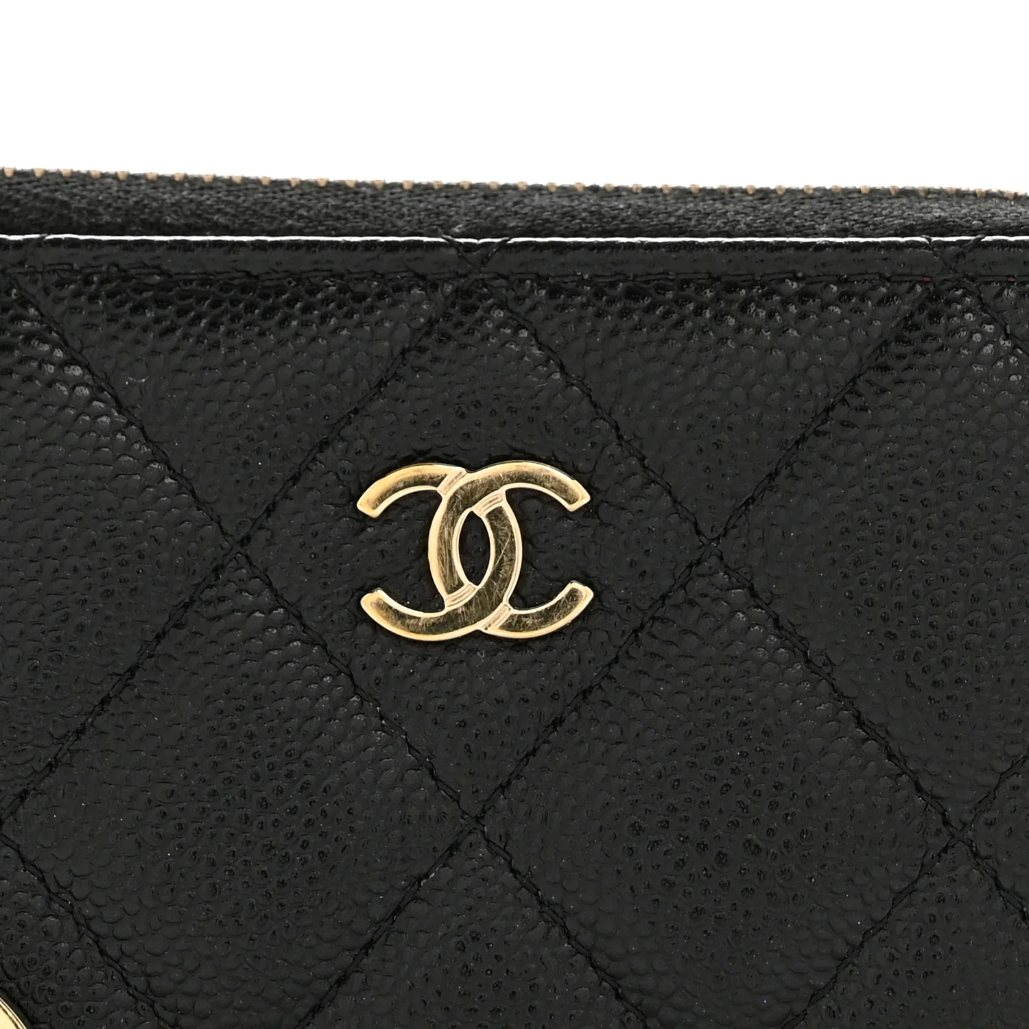 Caviar Quilted Zipped Key Holder Case Black - Image 8