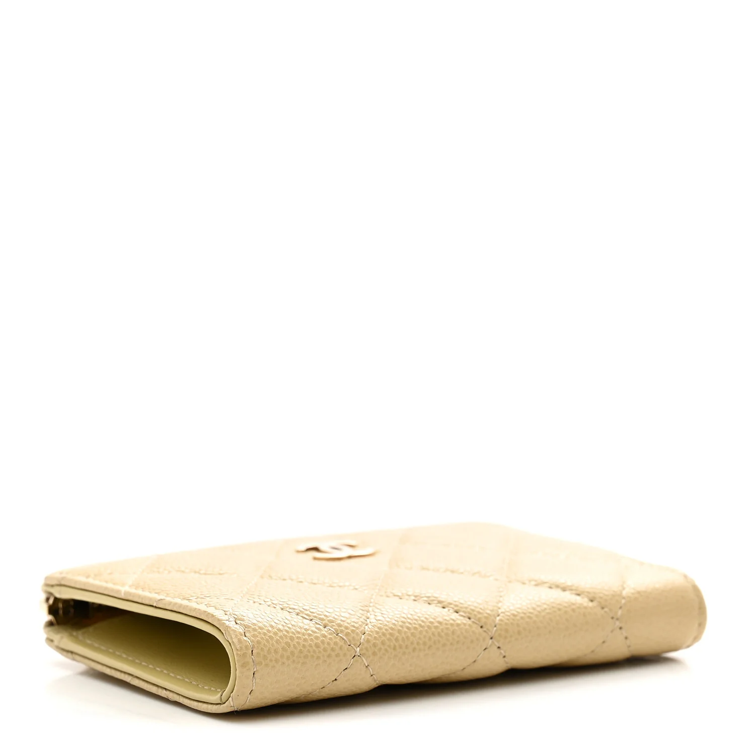 Caviar Quilted Zipped Key Holder Case Light Green - Image 4