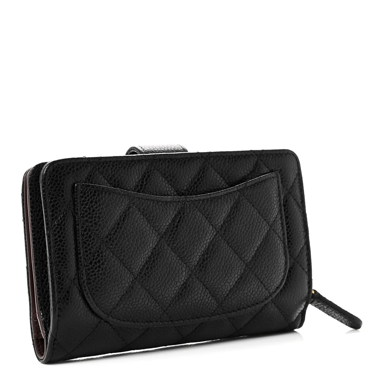Caviar Quilted Zipped Pocket Wallet Black - Image 3
