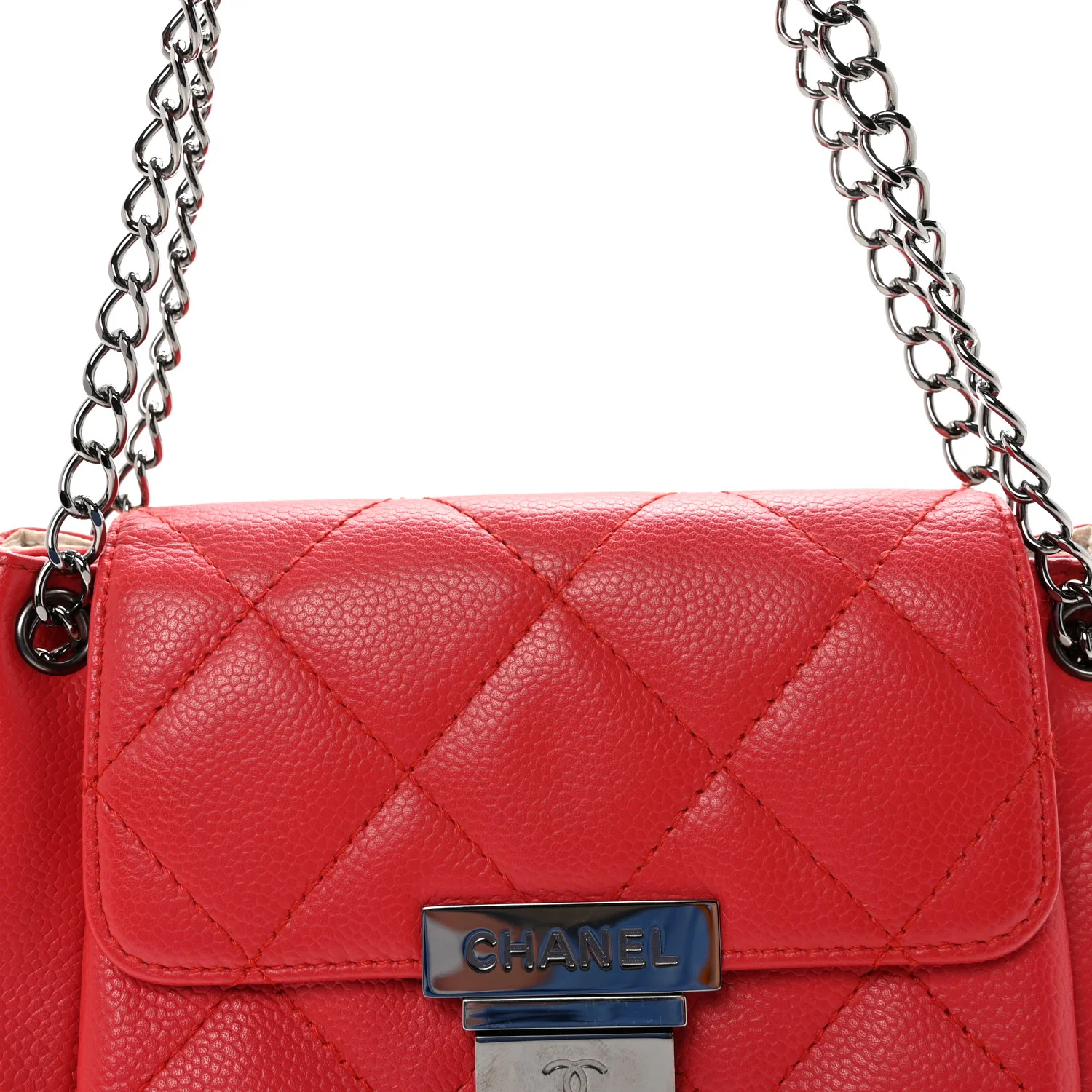 Caviar Small Accordion Flap Red - Image 8