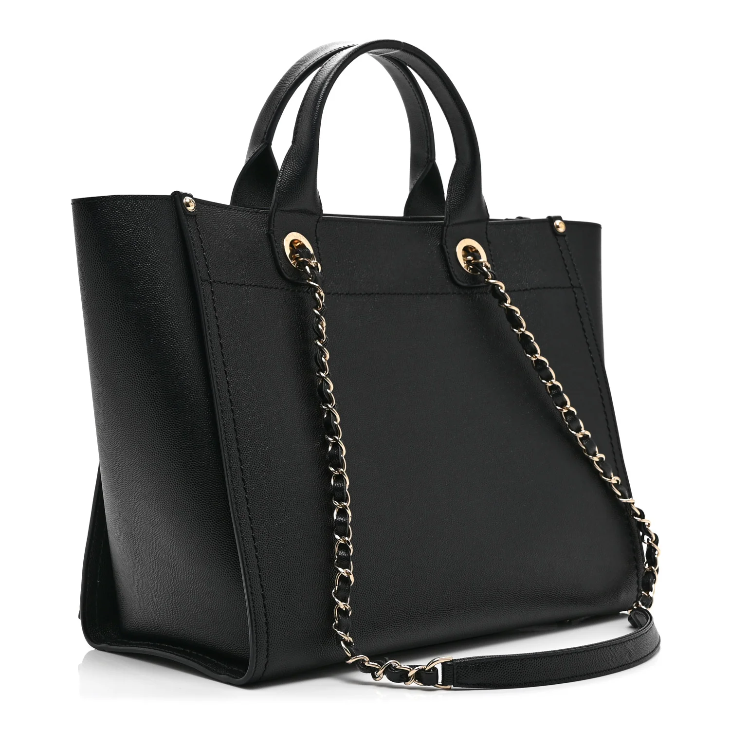 Caviar Small Studded Deauville Tote Black - Image 3