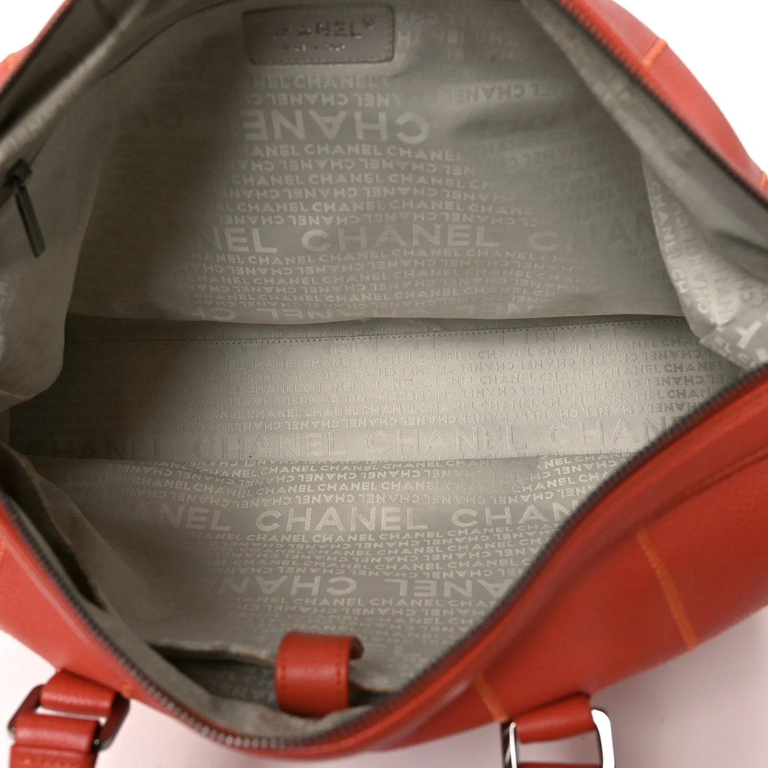 Caviar Square Stitched Large Tote Orange - Image 5