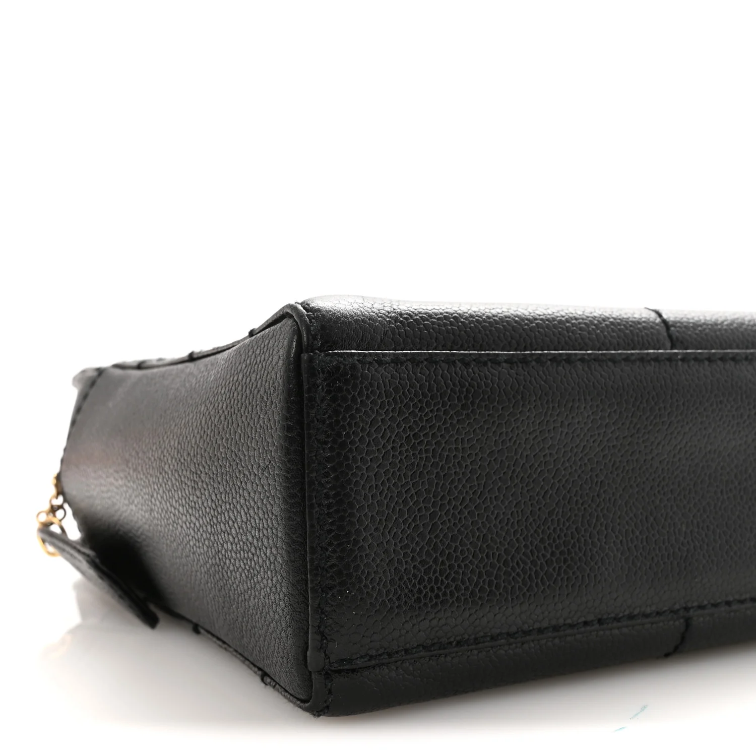 Caviar Stitched Chocolate Bar Shopping Tote Black - Image 8
