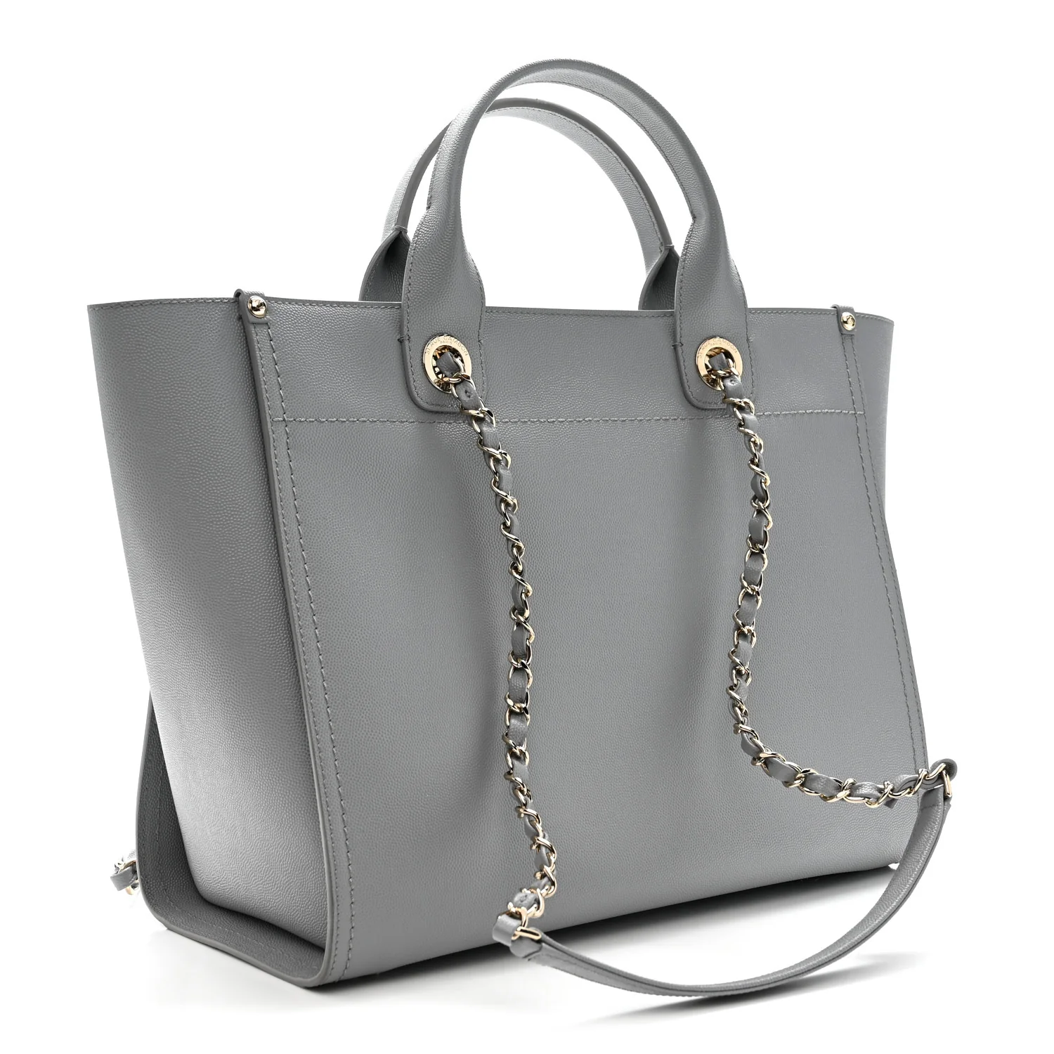 Caviar Studded Medium Deauville Tote Grey - Image 3