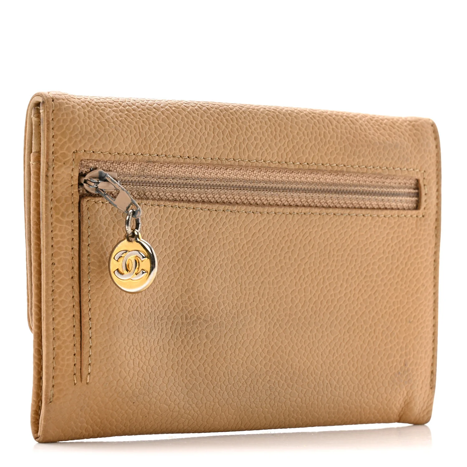 Caviar Timeless CC Compact Flap Wallet Beige - Image 3