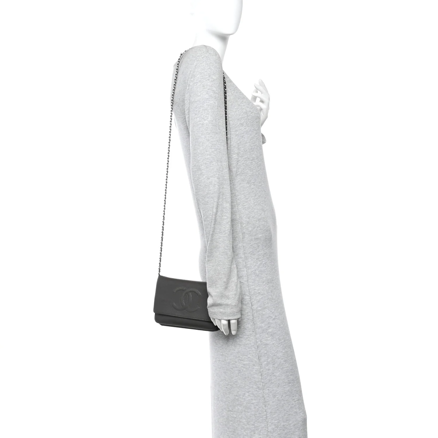 Caviar Timeless CC Wallet on Chain WOC Grey - Image 2