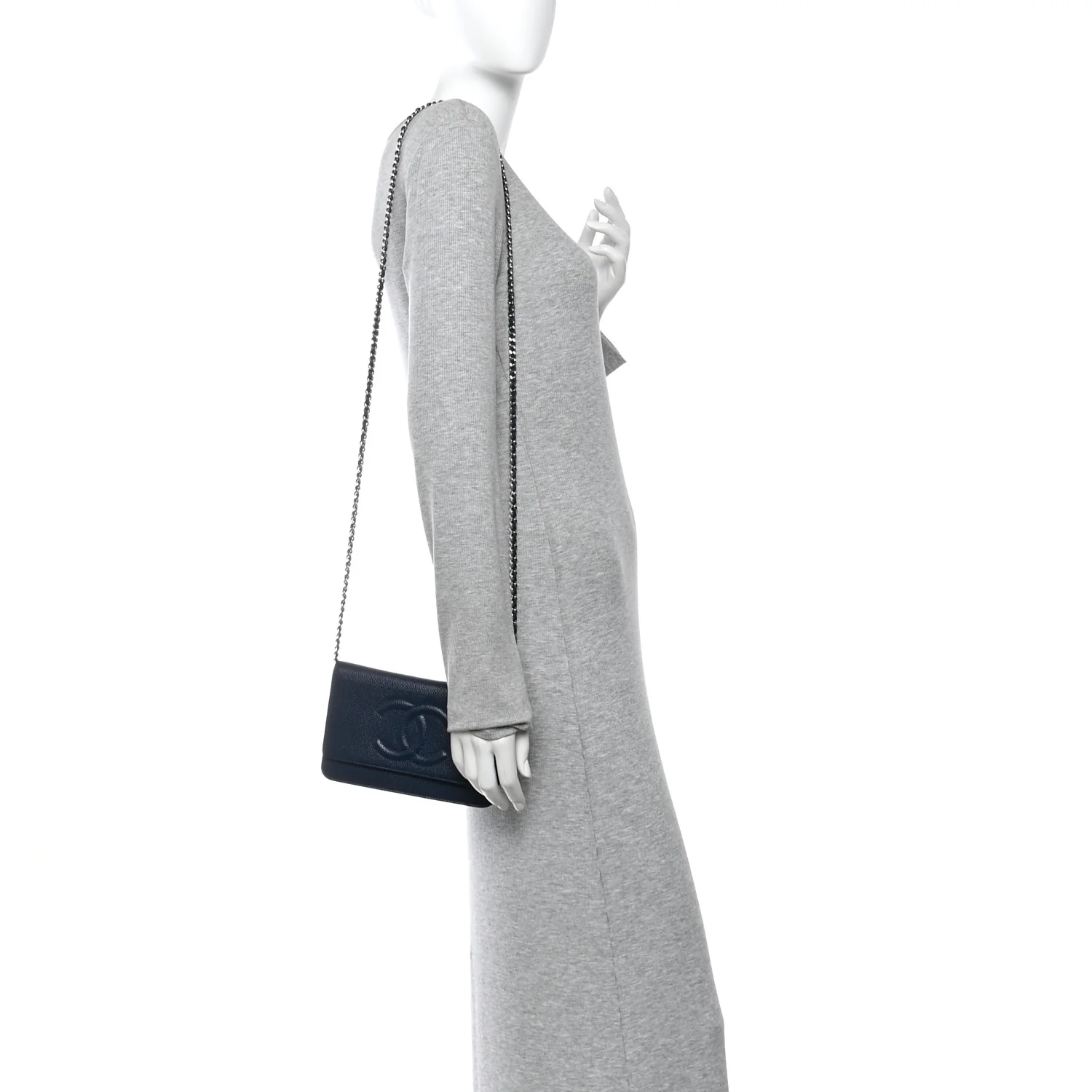 Caviar Timeless CC Wallet on Chain WOC Navy Blue - Image 2