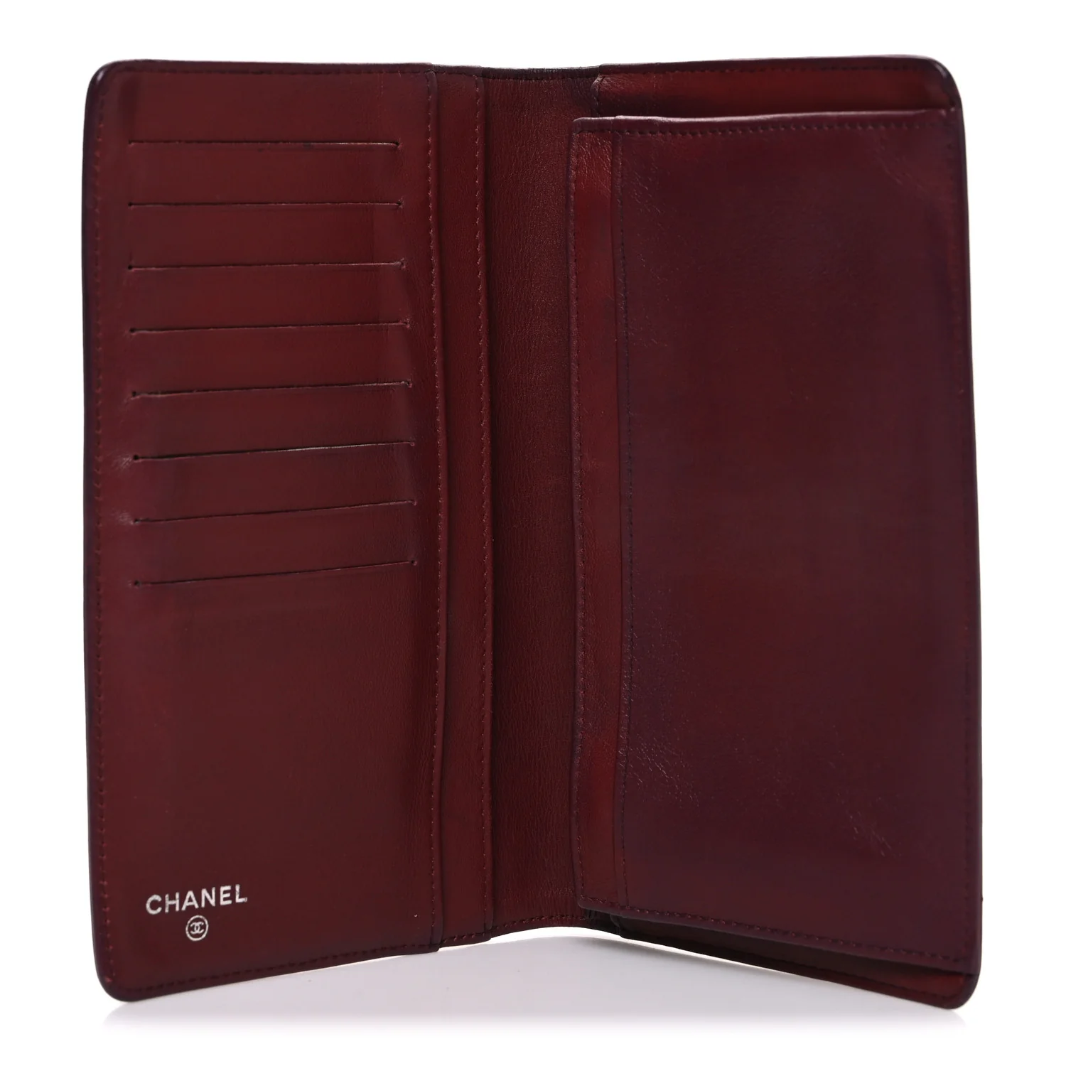 Caviar Timeless CC Yen Wallet Burgundy - Image 5