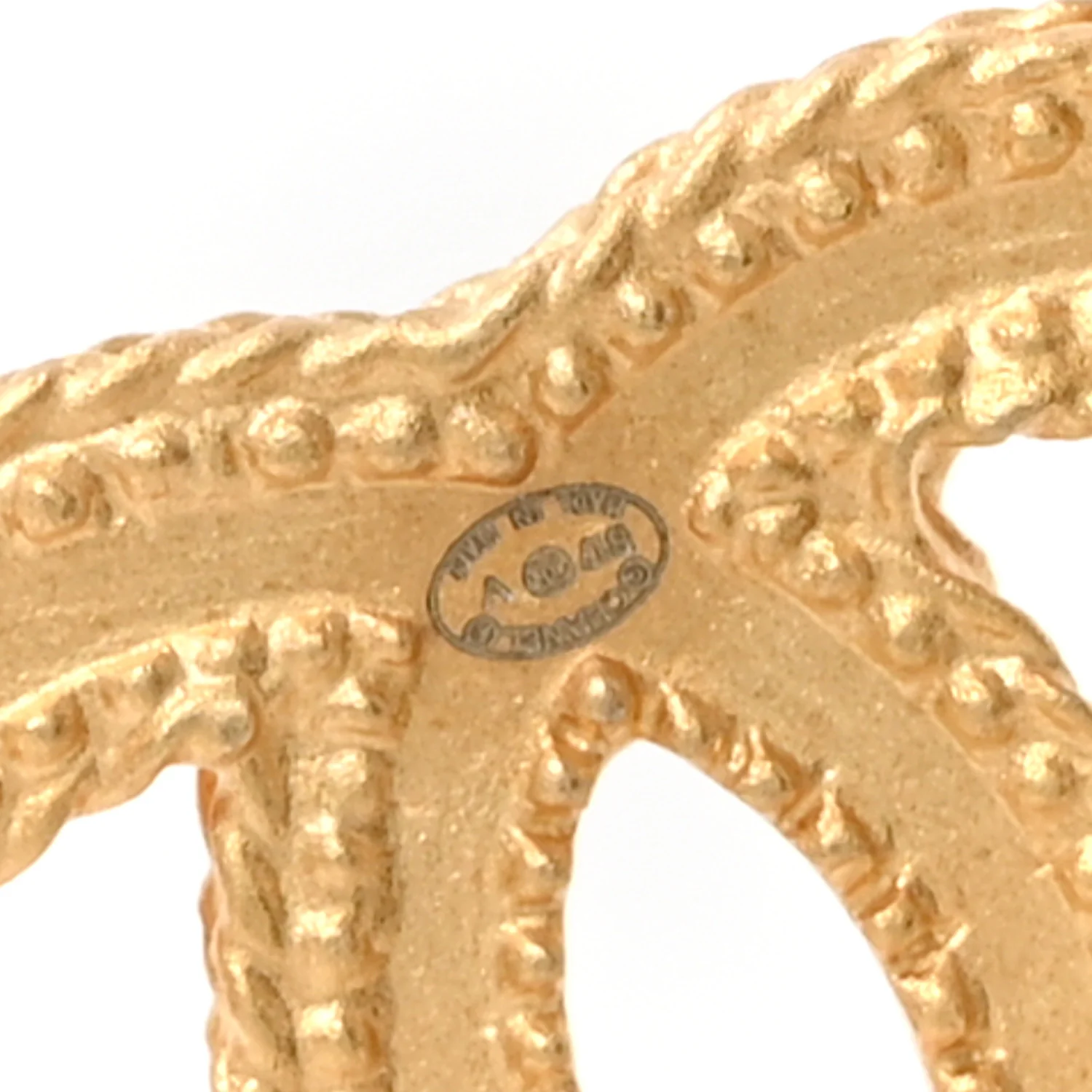 CC Drop Earrings Matte Gold - Image 4