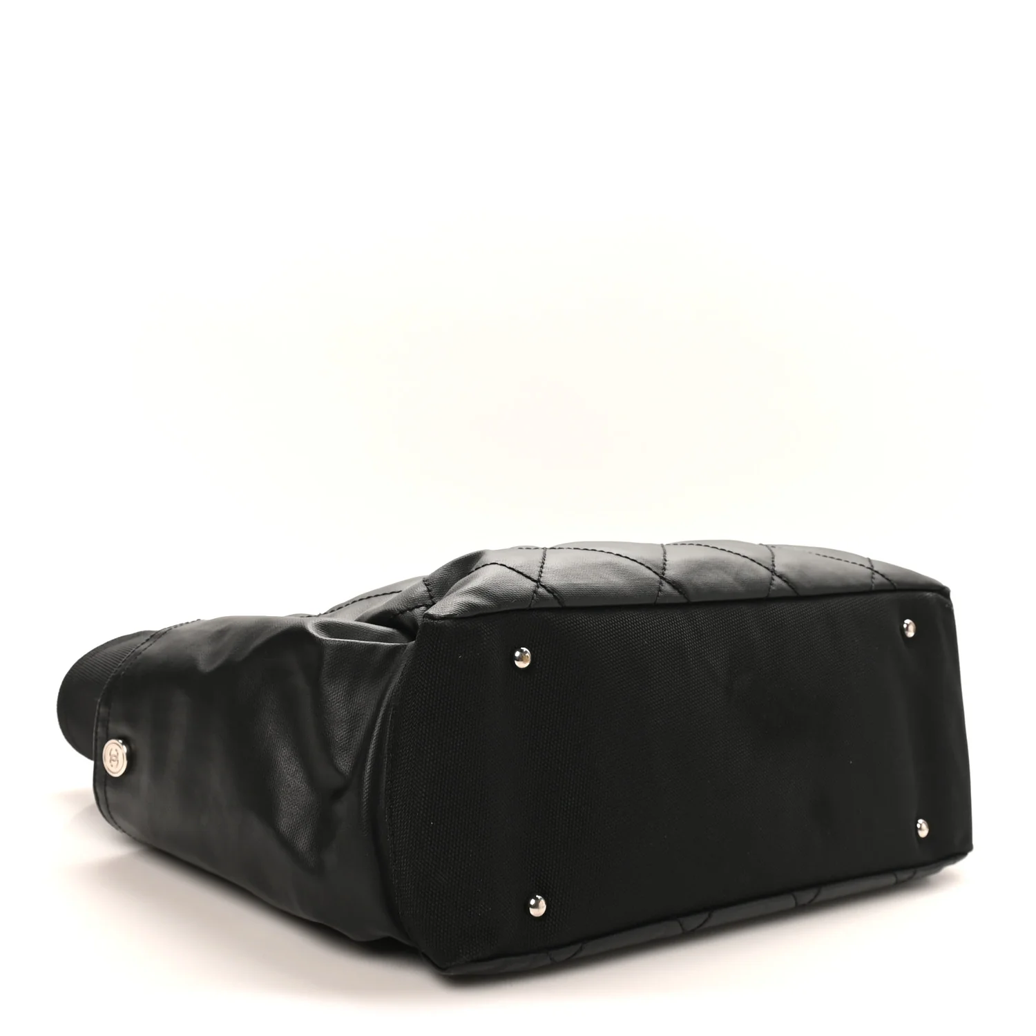 Coated Canvas Quilted Large Paris Biarritz Tote Black - Image 4
