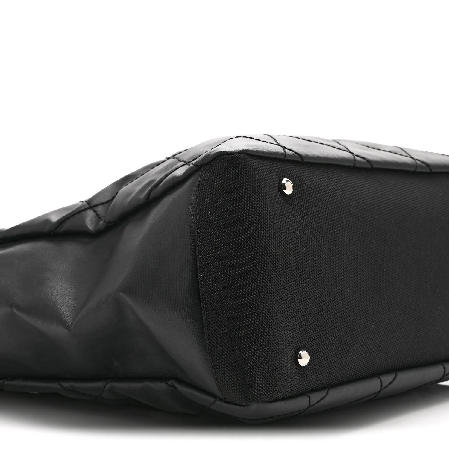 Coated Canvas Quilted Large Paris Biarritz Tote Black - Image 9