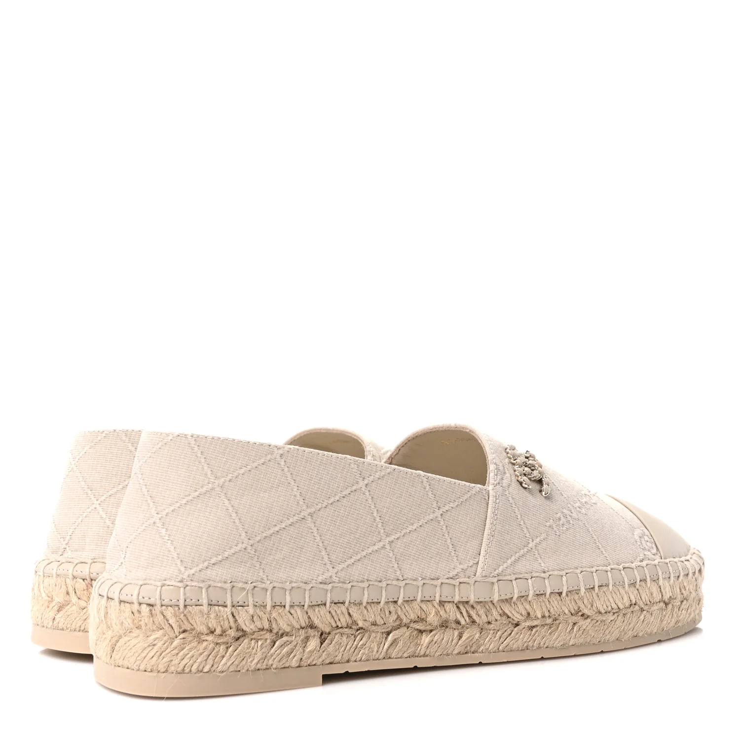 Cotton Lambskin Logo CC Espadrilles 41 Beige - Image 5