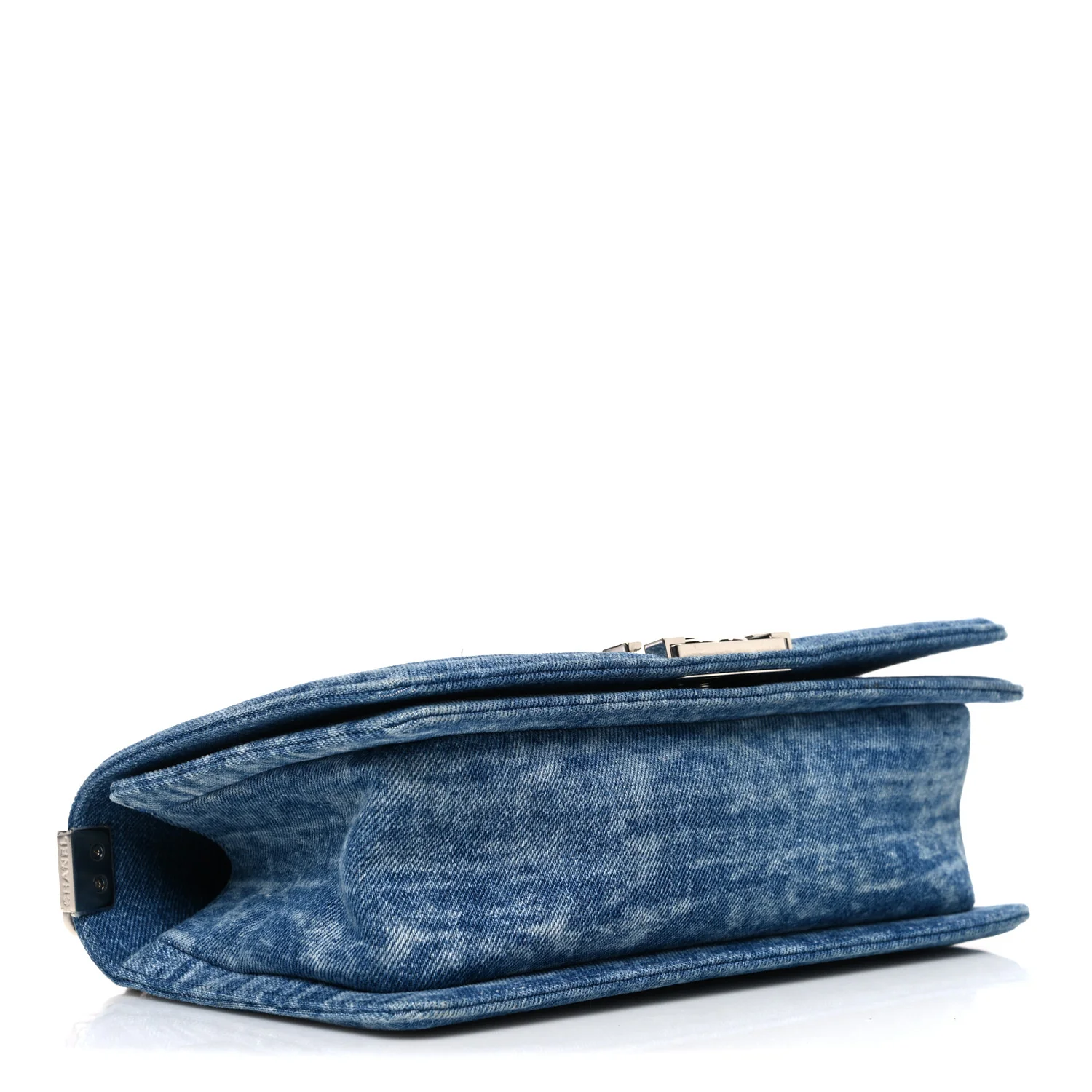 Cotton Tweed Denim Medium Boy Flap Light Green Light Blue - Image 4