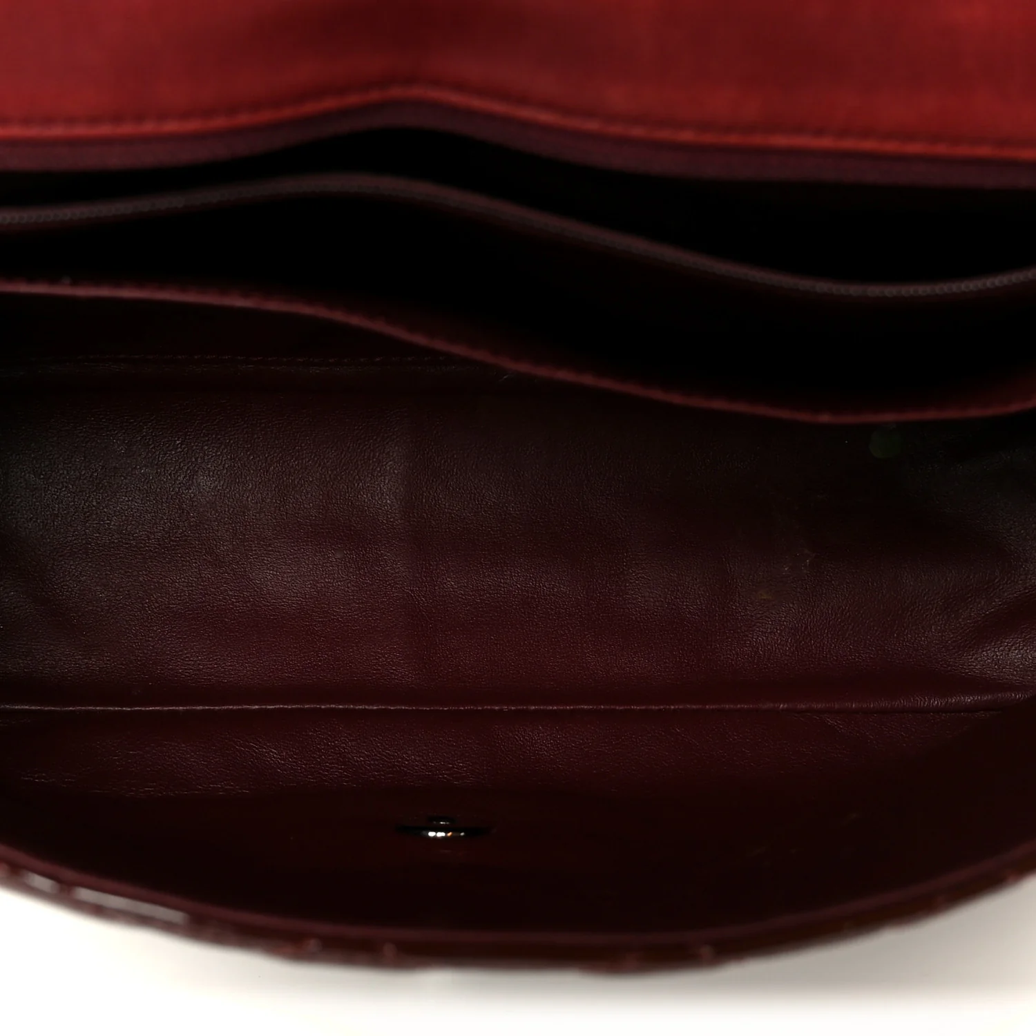Crinkled Patent Quilted Jumbo Single Flap Burgundy - Image 5