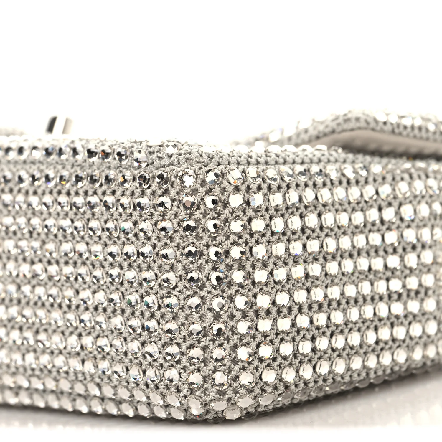 Crochet Strass Evening Flap Bag Silvery - Image 9
