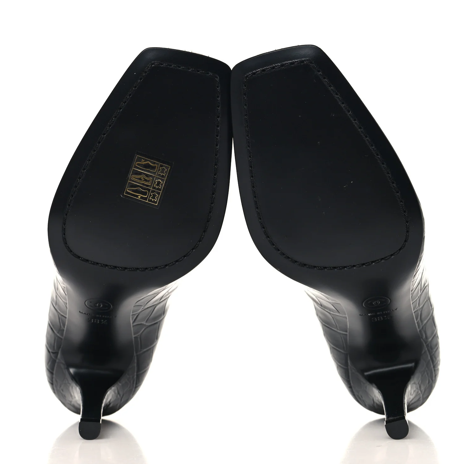 Crocodile Embossed Patent Calfskin Pumps 38.5 Black - Image 10