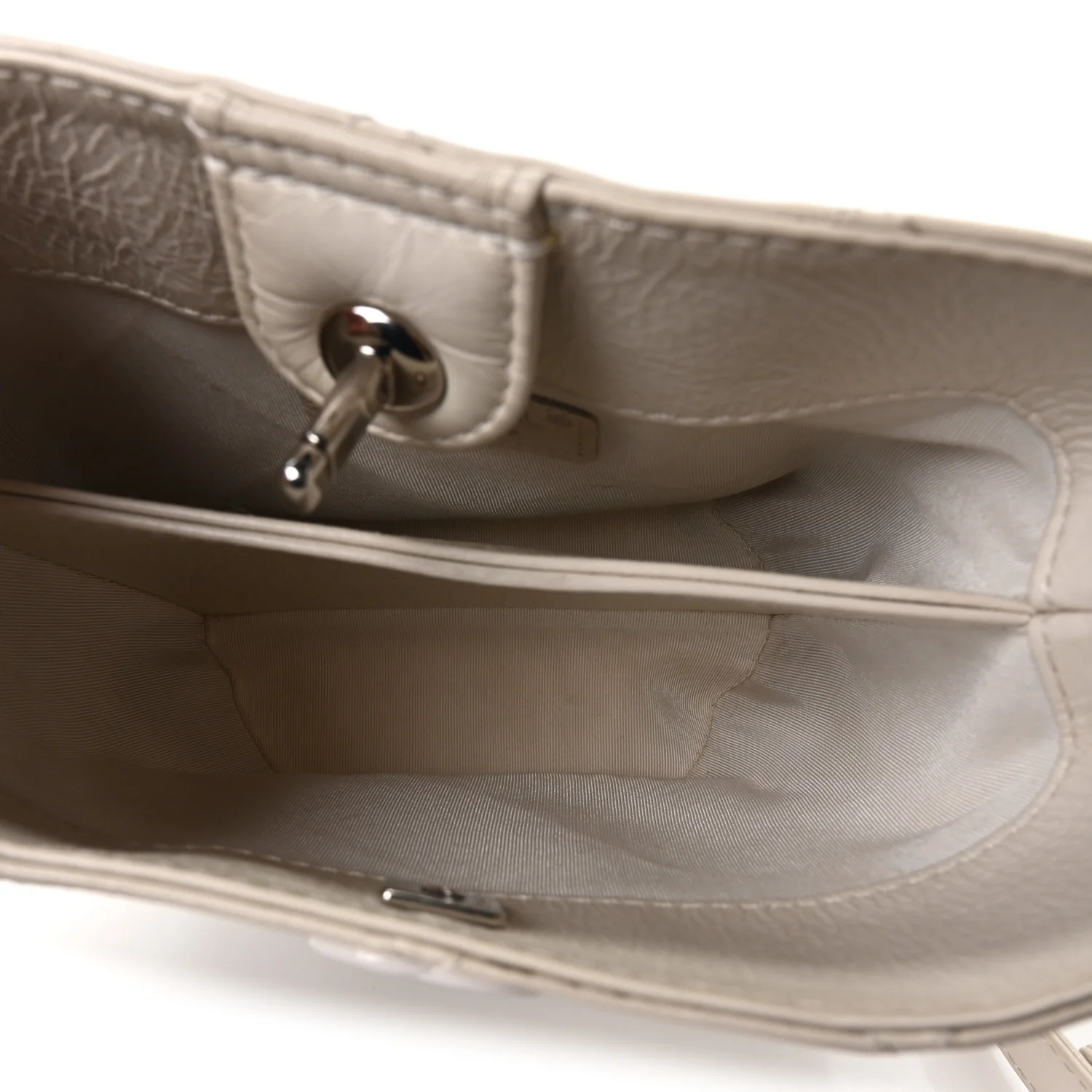 Crumpled Calfskin Bucket Bag White - Image 5