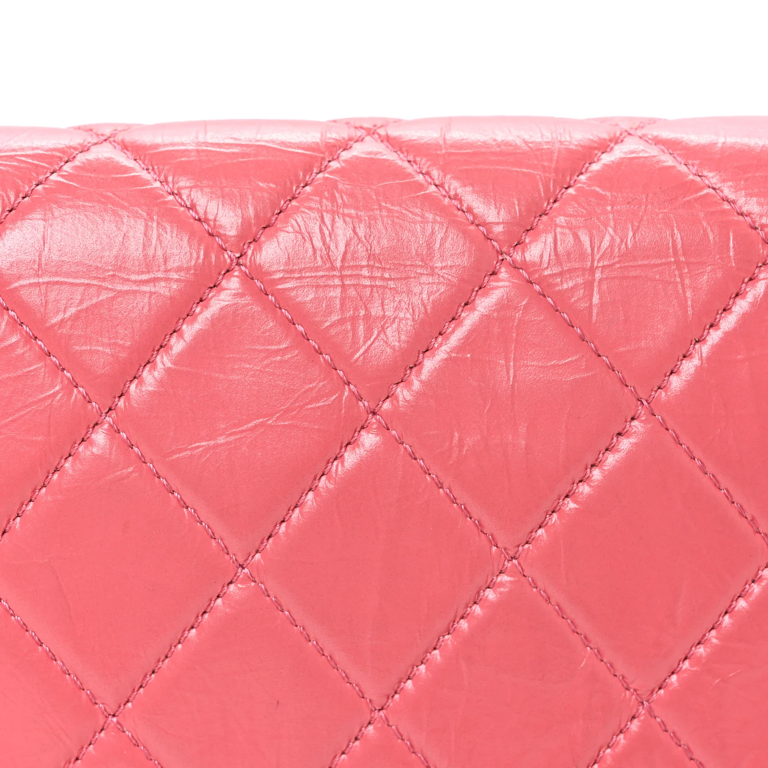 Crumpled Calfskin Quilted Bi Vintage Small Single Flap Pink - Image 8