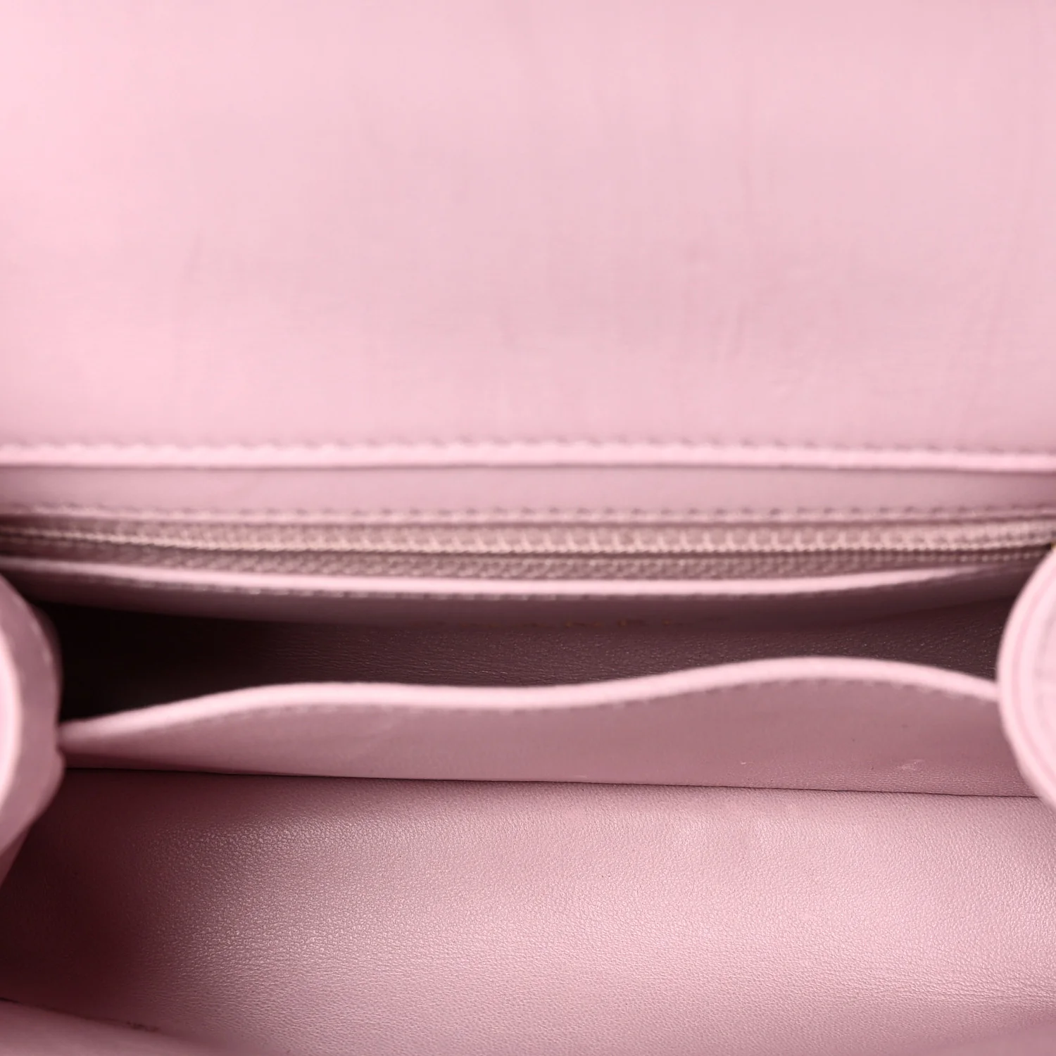 Crumpled Lambskin Quilted Mini CC Links Top Handle Flap Light Pink - Image 5