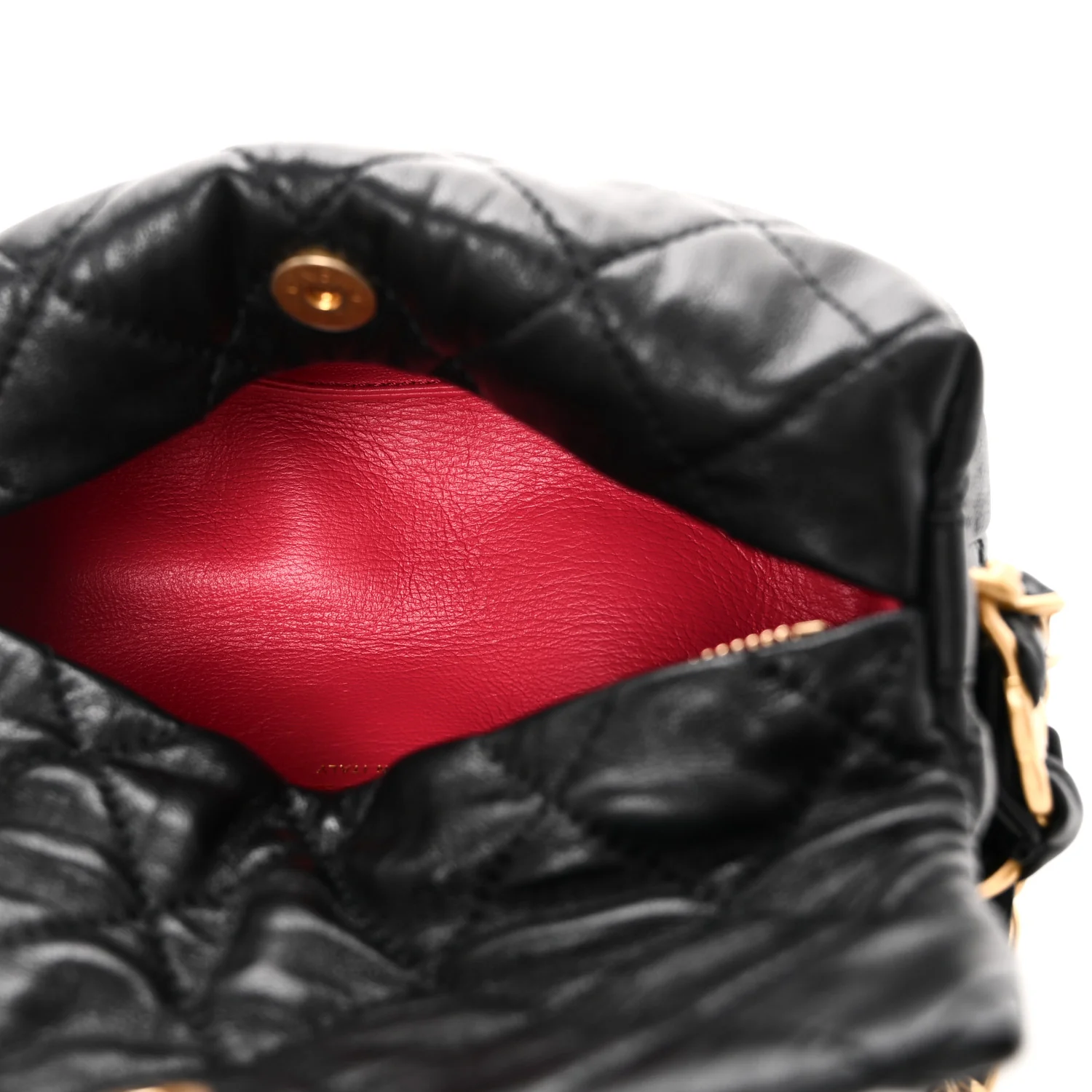 Crumpled Lambskin Quilted Small CC Links Shoulder Bag Black - Image 5