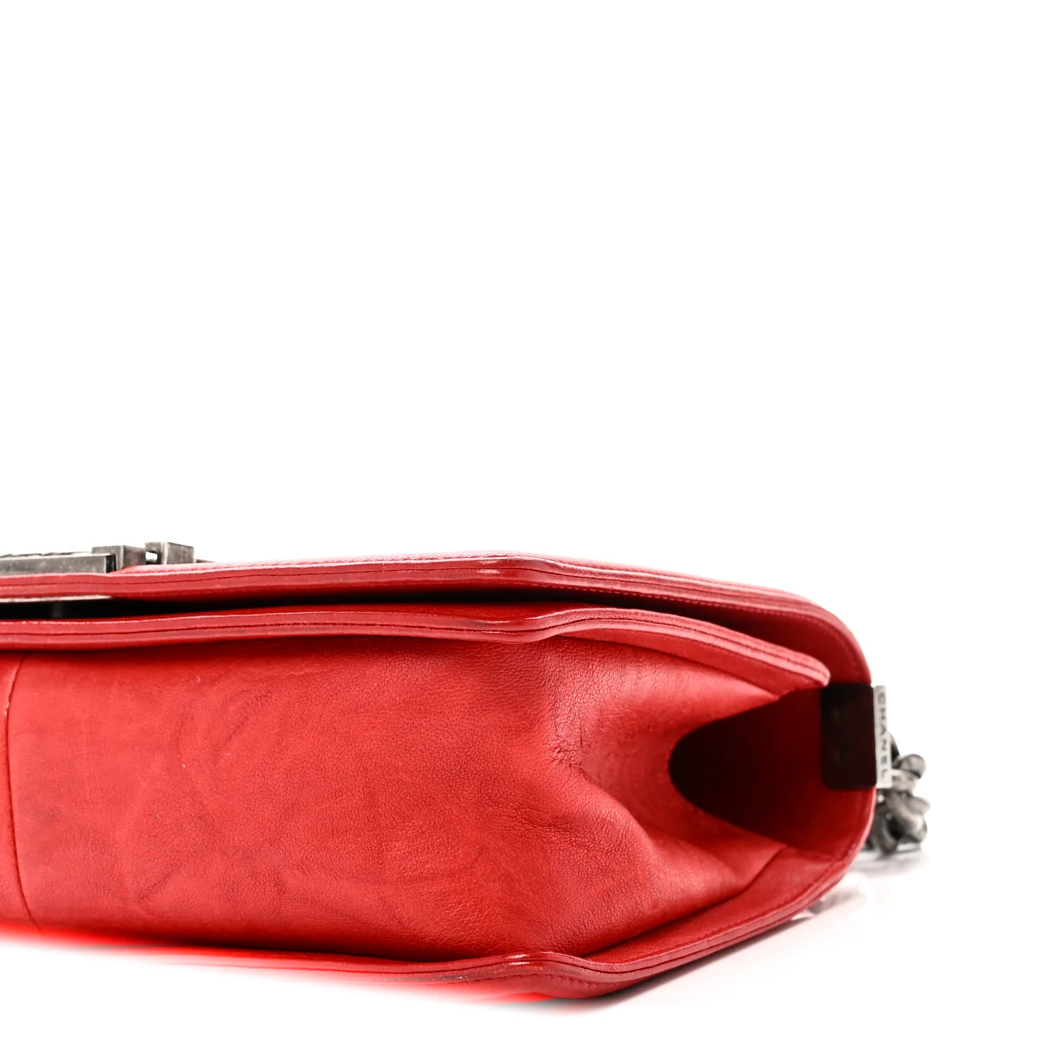 Crumpled Lambskin Small Studded Boy Flap Red - Image 10