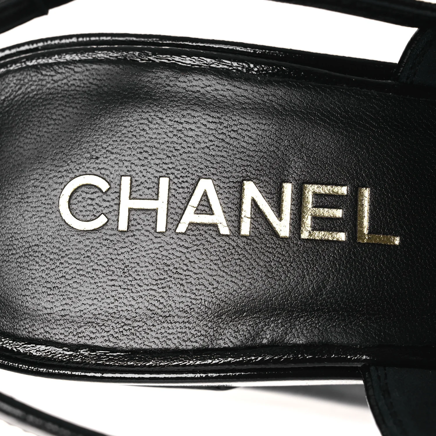 Crumpled Patent Lambskin Platform Sandals 39.5 Black - Image 9