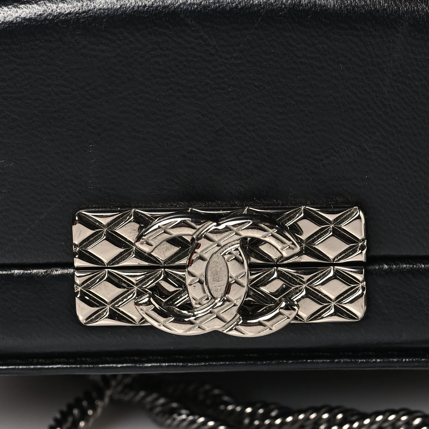 Crystal Calfskin Minaudiere Clutch Black - Image 11