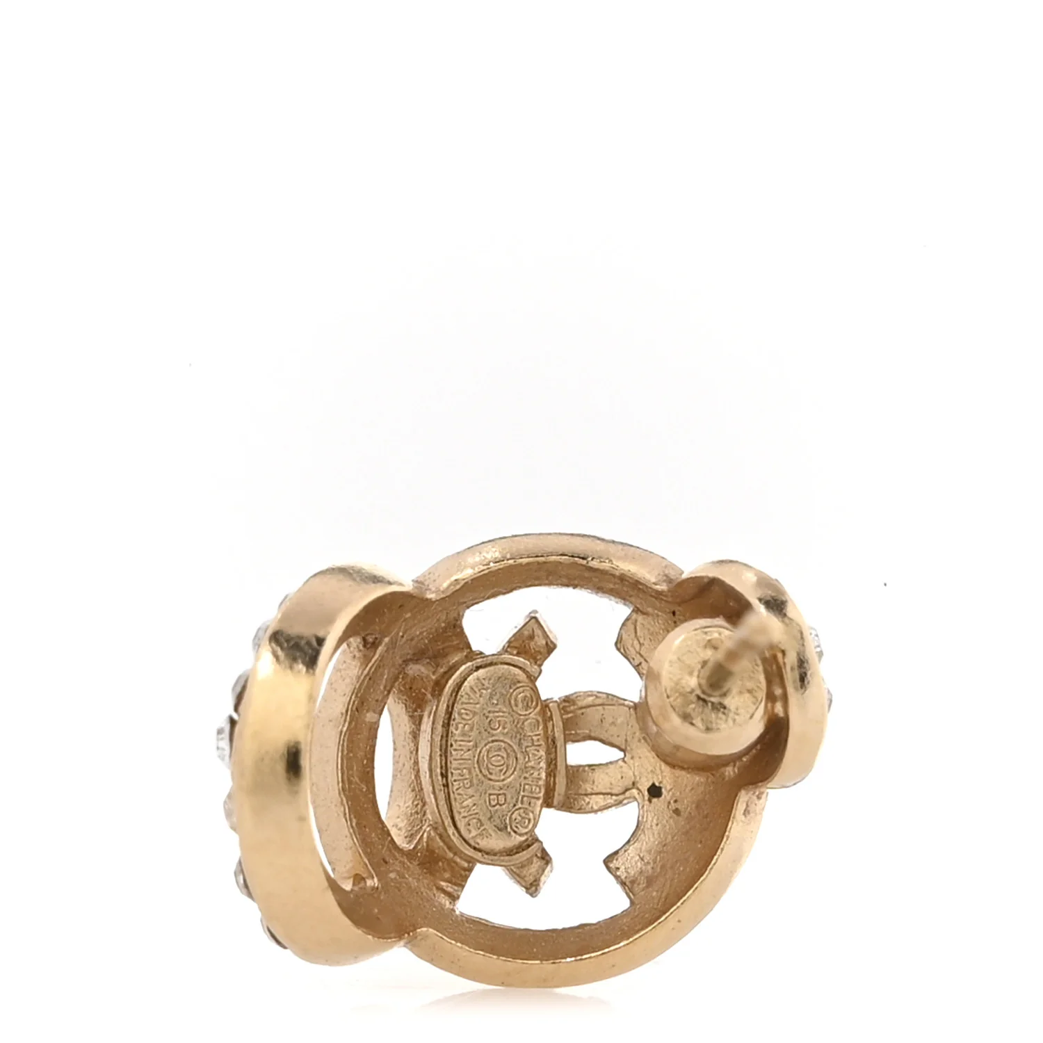 Crystal CC Double Hoop Earrings Gold - Image 4