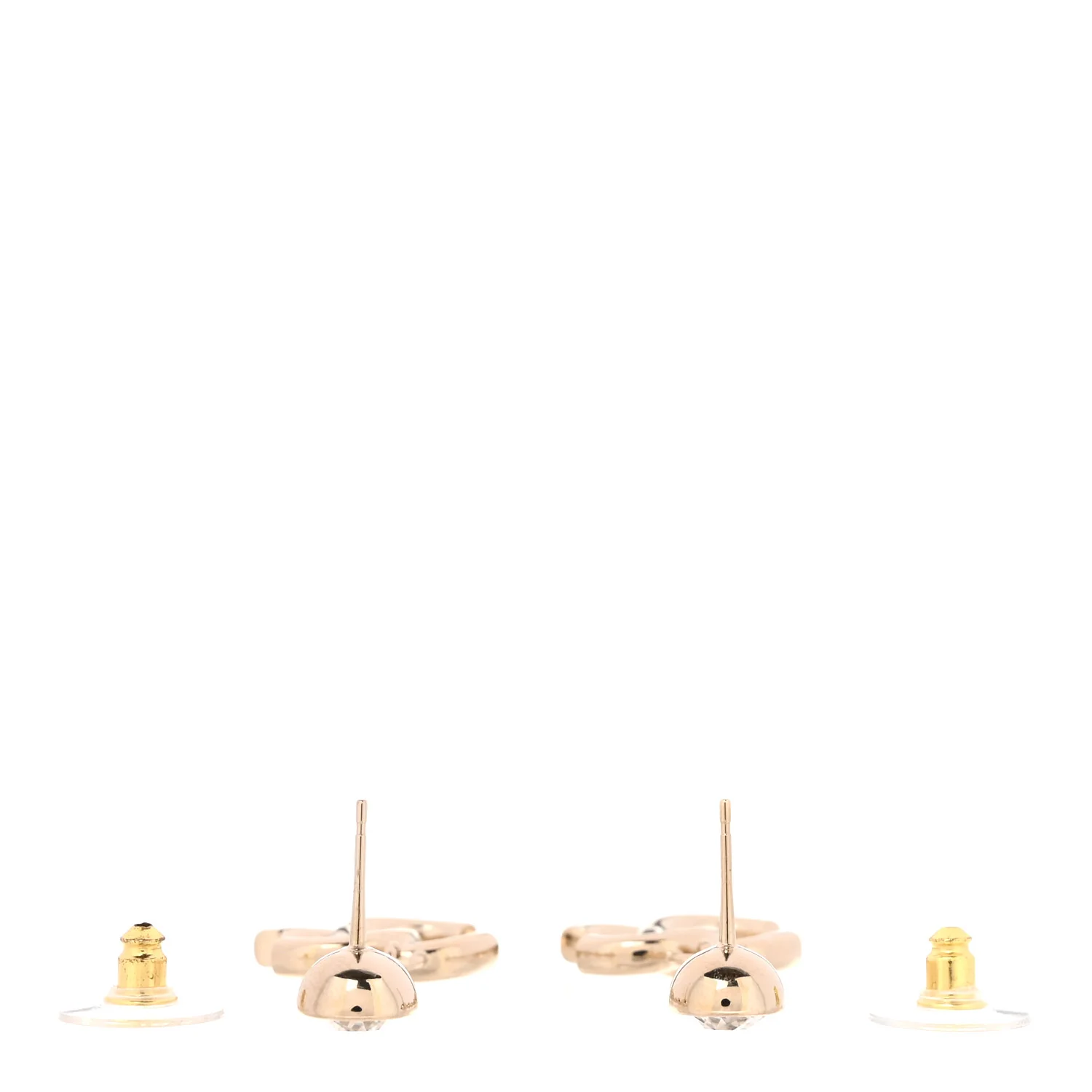 Crystal CC Drop Earrings Gold - Image 3